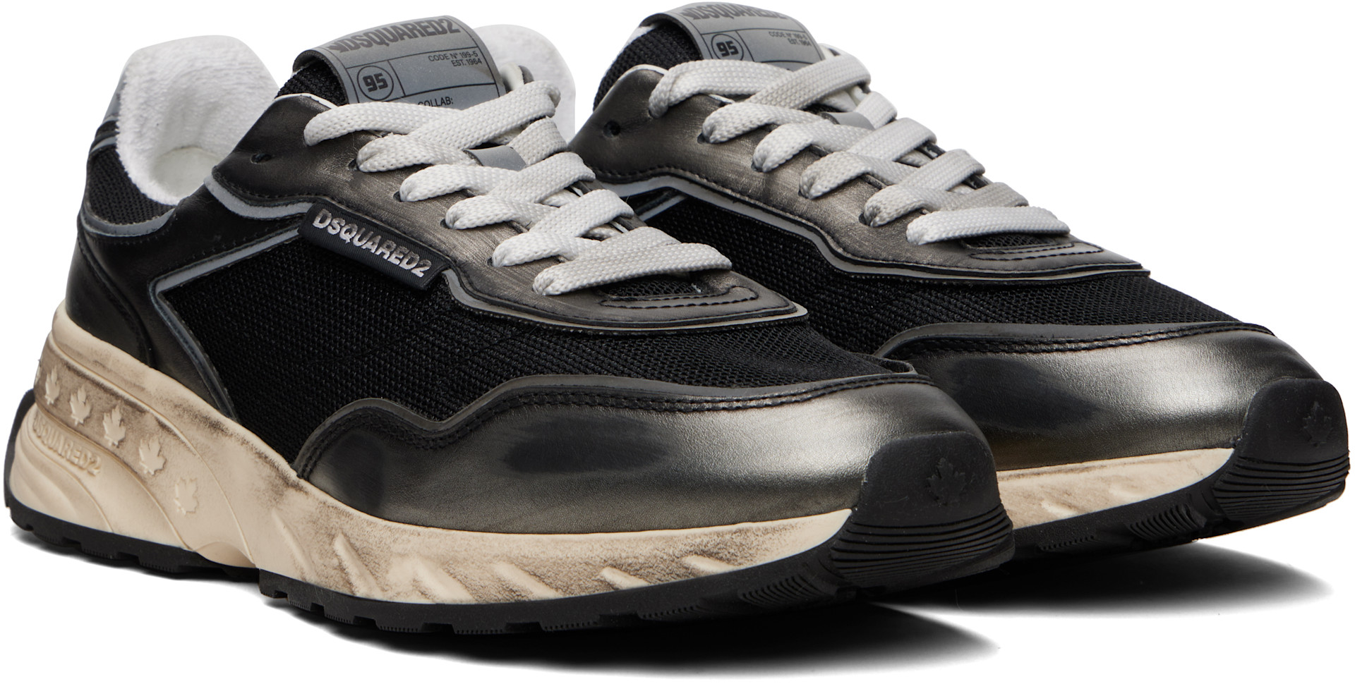 Dsquared2 - Baskets Sprinter noir et argentées