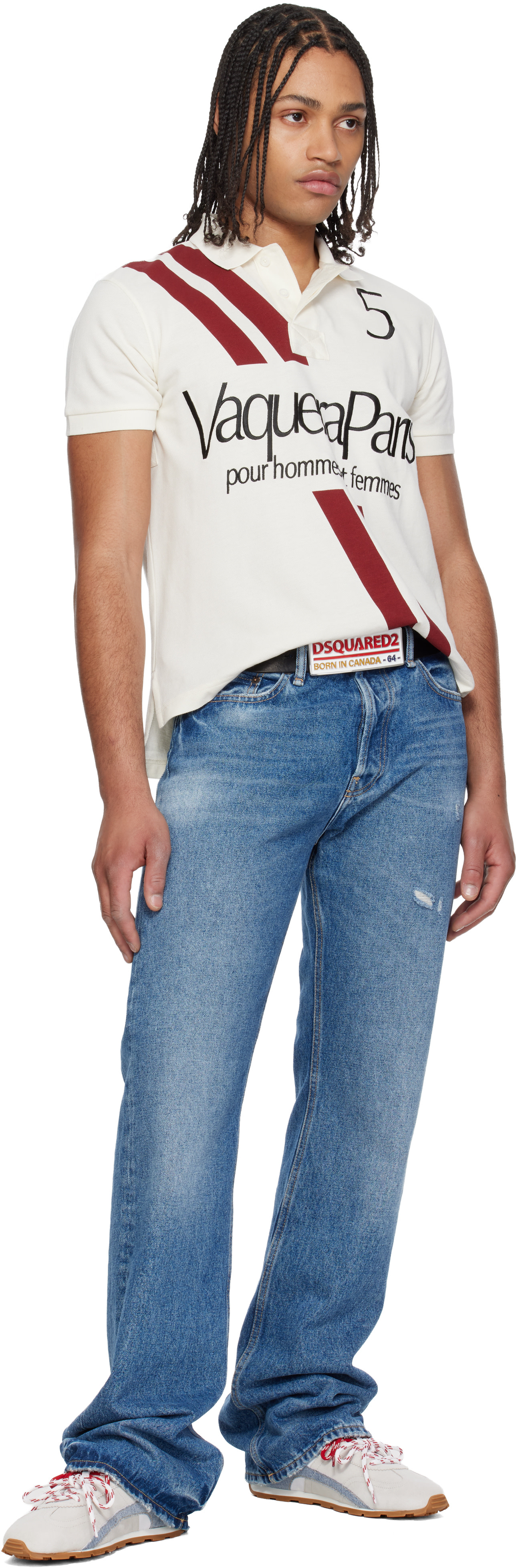 Dsquared2: Beige & White DC-642 Sneakers | SSENSE Austria