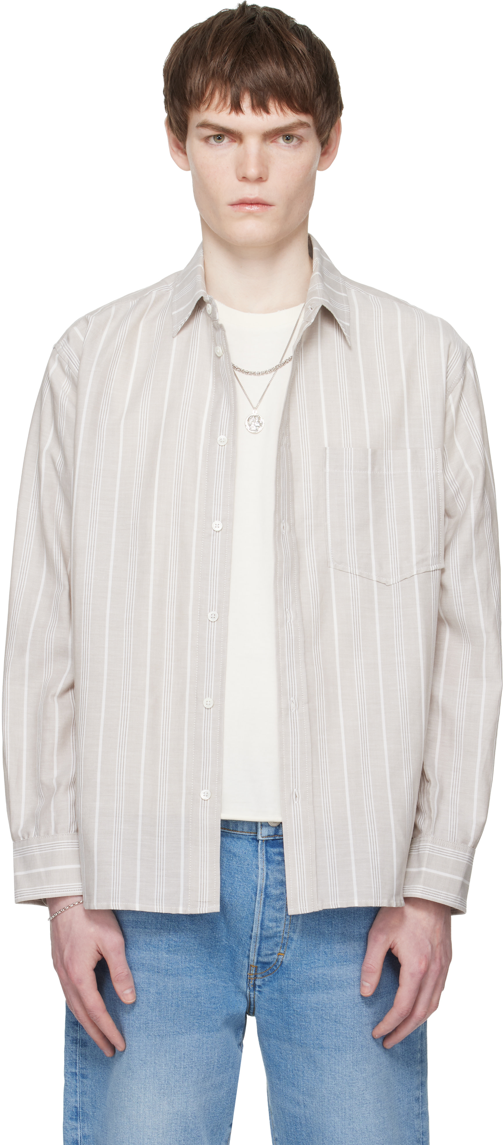 JEANERICA - Taupe Byron Shirt
