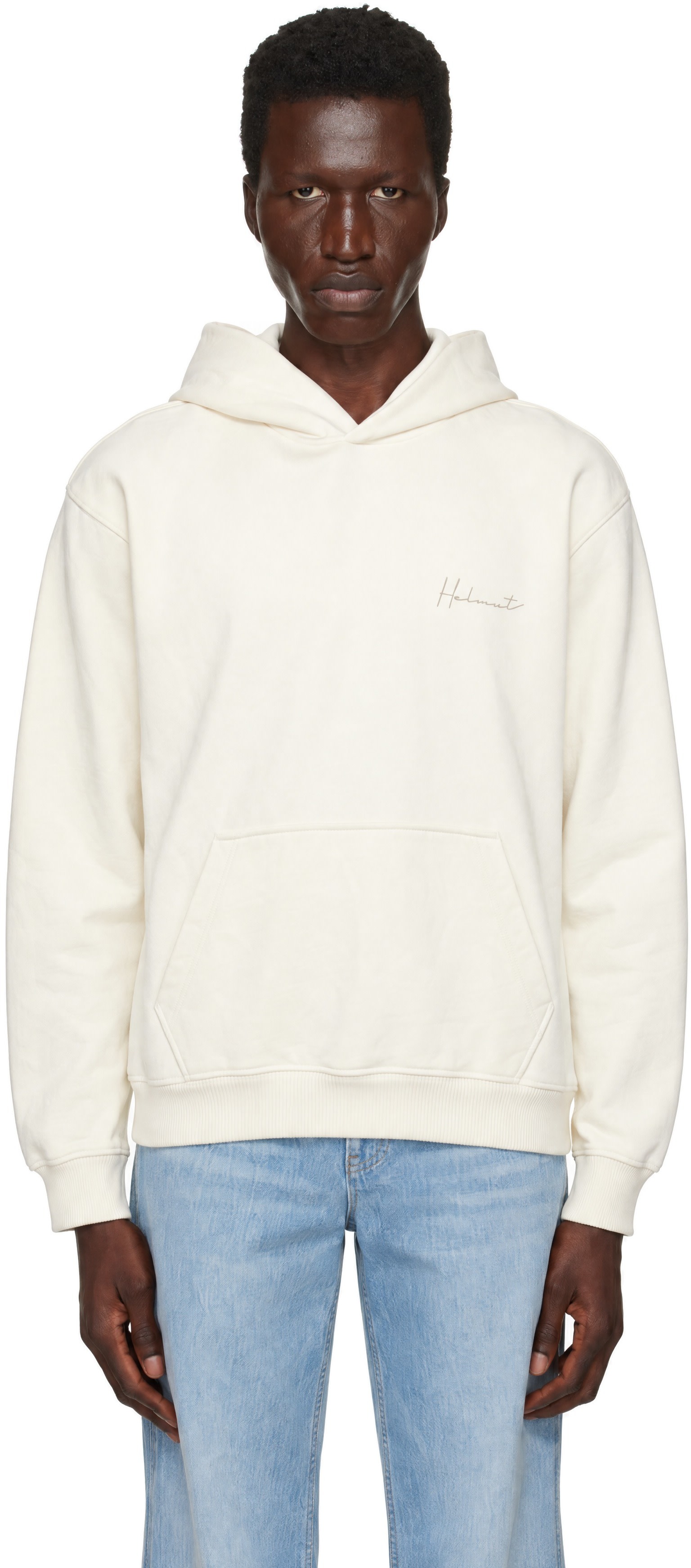 Helmut Lang - Off-White Handwritten Logo Hoodie