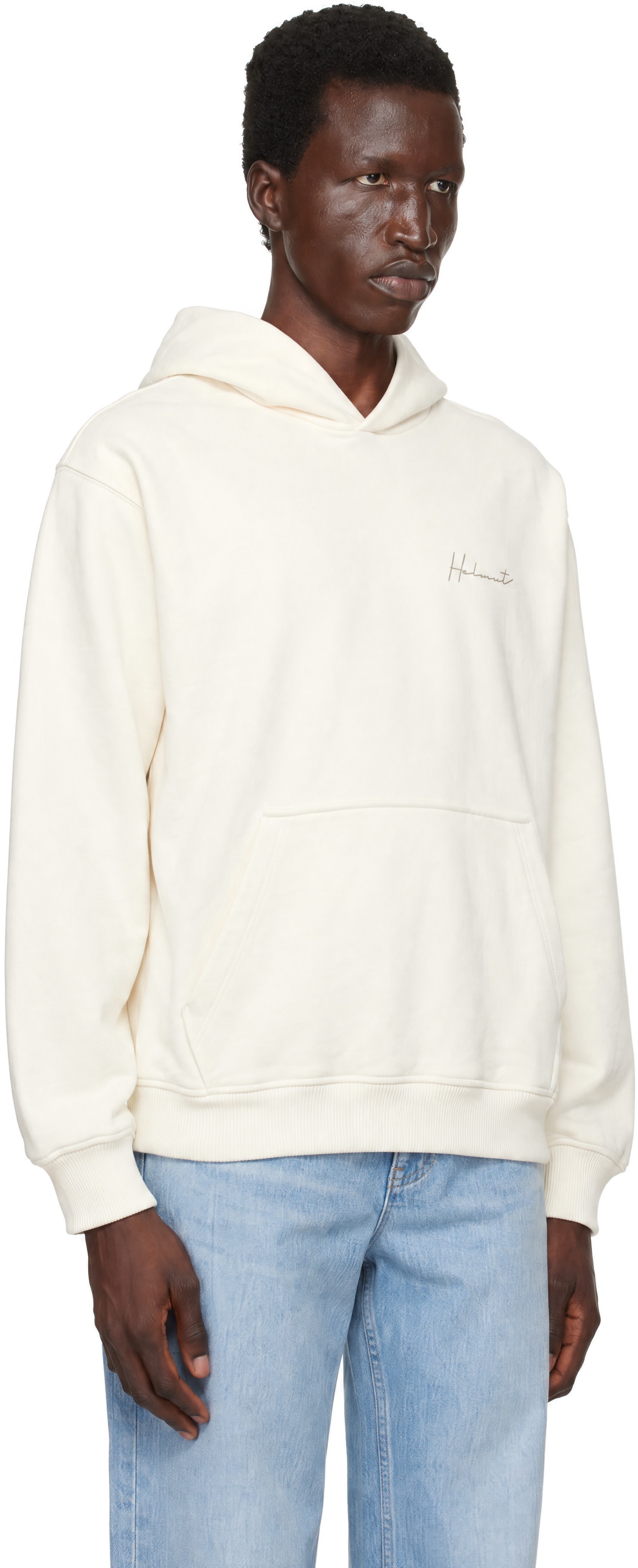 Helmut Lang - Off-White Handwritten Logo Hoodie