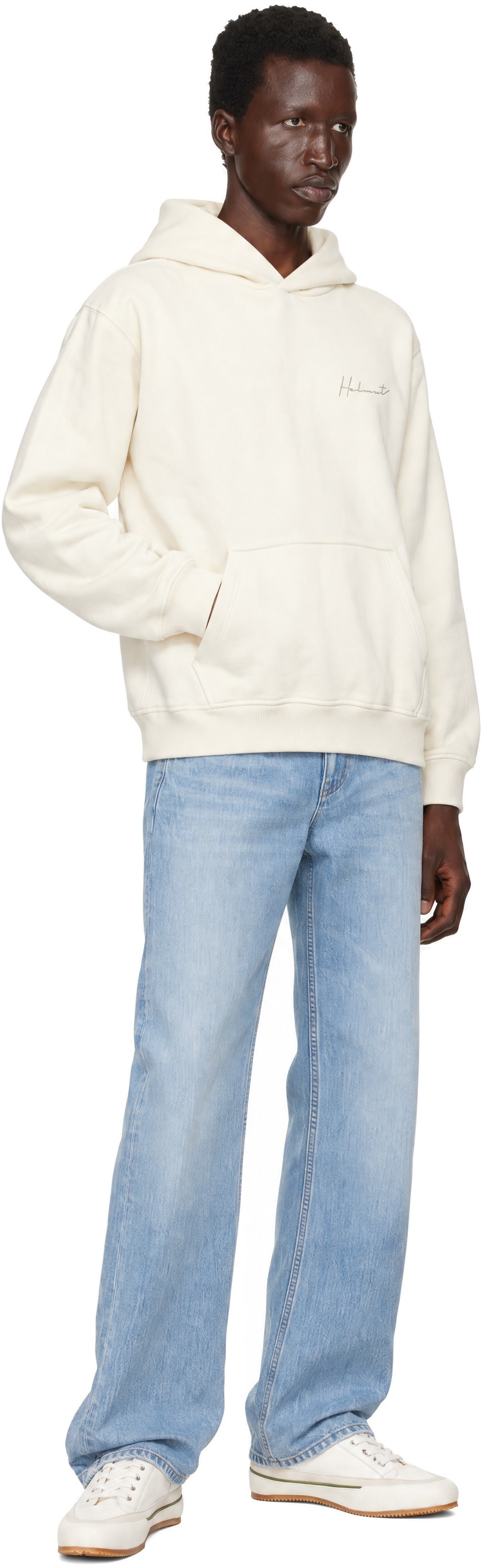 Helmut Lang - Off-White Handwritten Logo Hoodie
