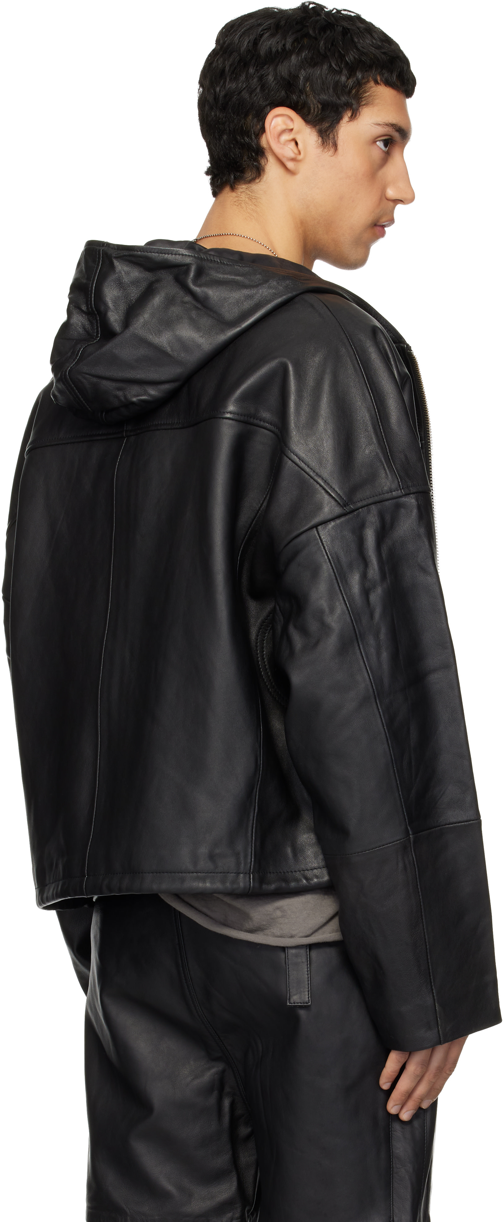 Deadwood: Black Hector Leather Hoodie | SSENSE United Kingdom