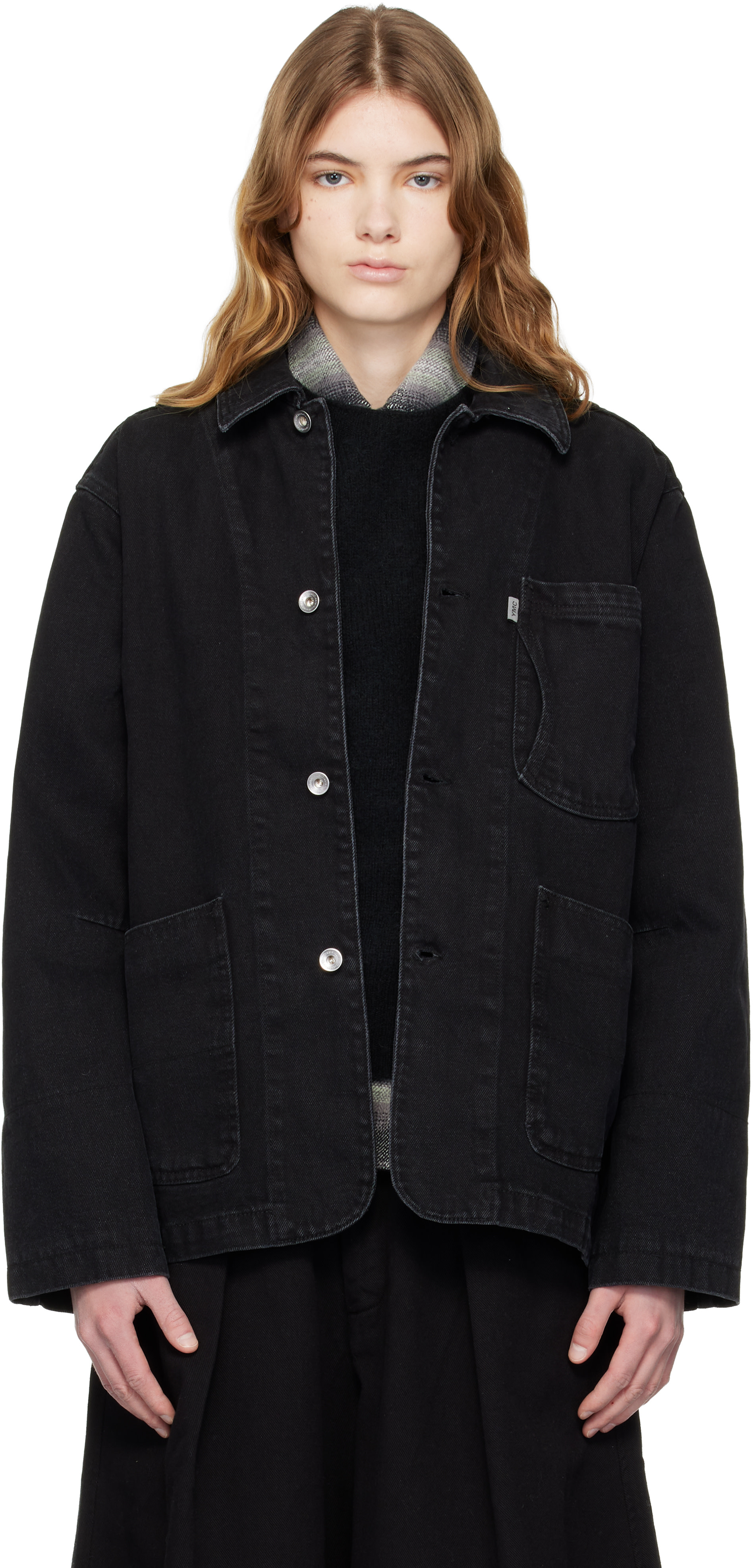 ymc ジャケット YMC: Black Construction Denim Chore Jacket | SSENSE