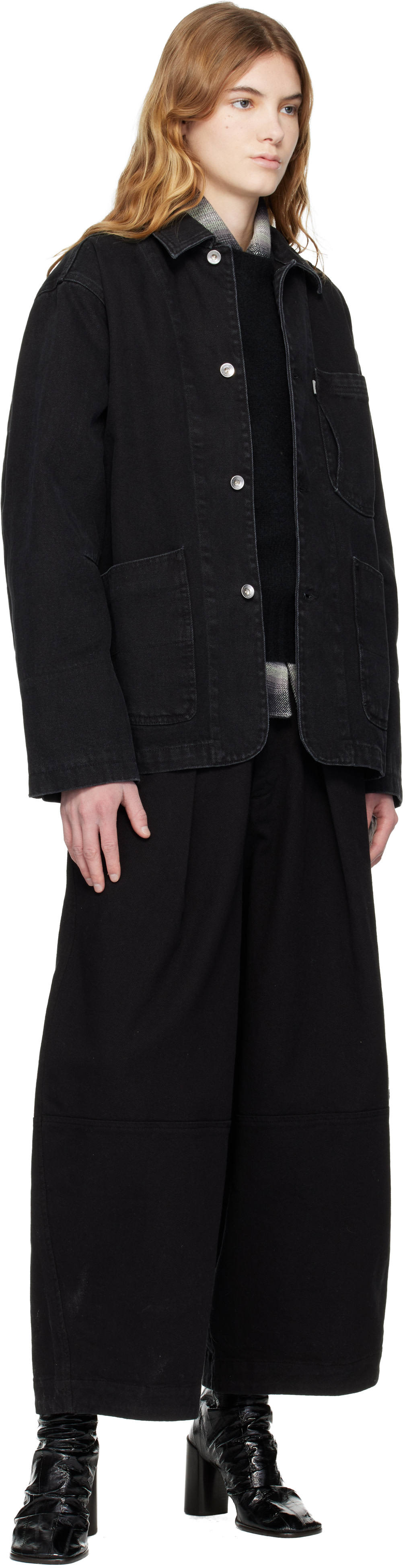 ymc ジャケット YMC: Black Construction Denim Chore Jacket | SSENSE