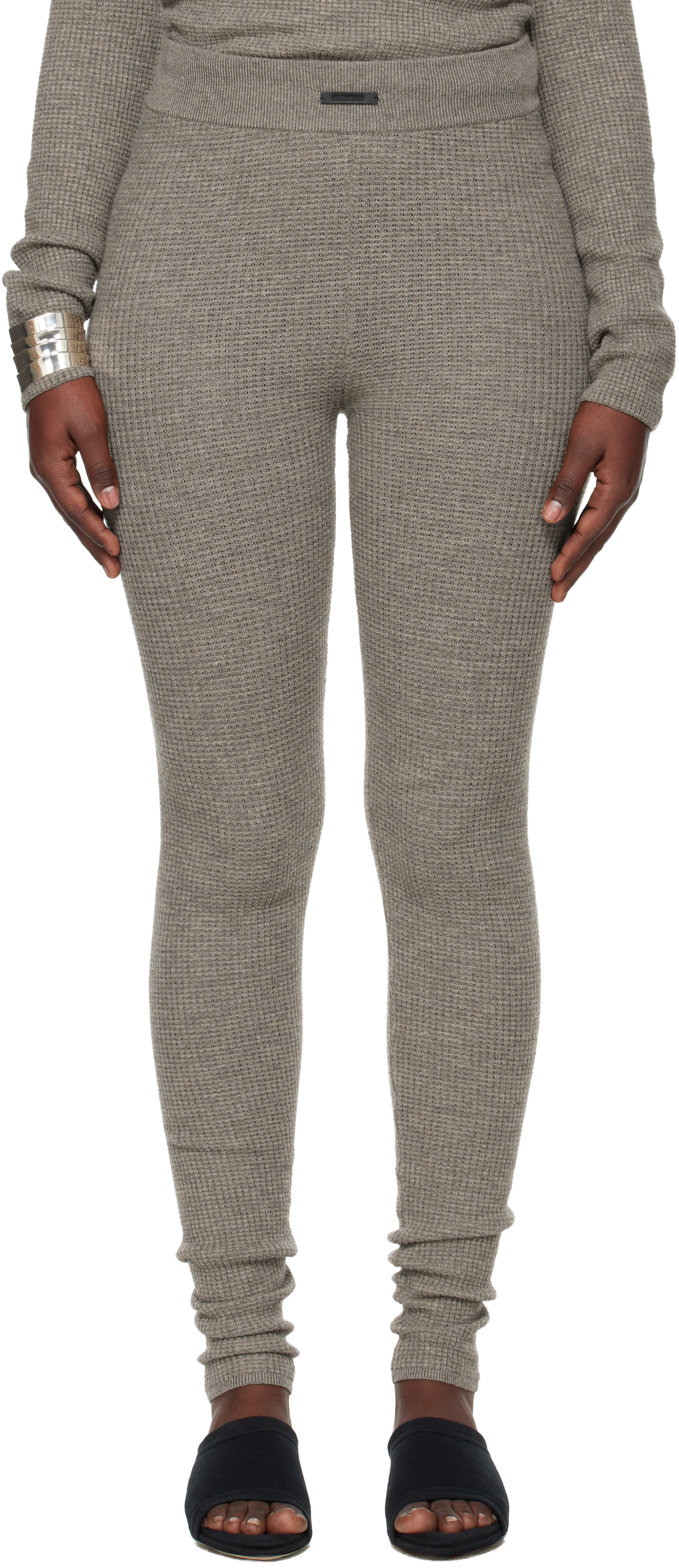 Fear of God ESSENTIALS: Brown Holiday Waffle Leggings | SSENSE