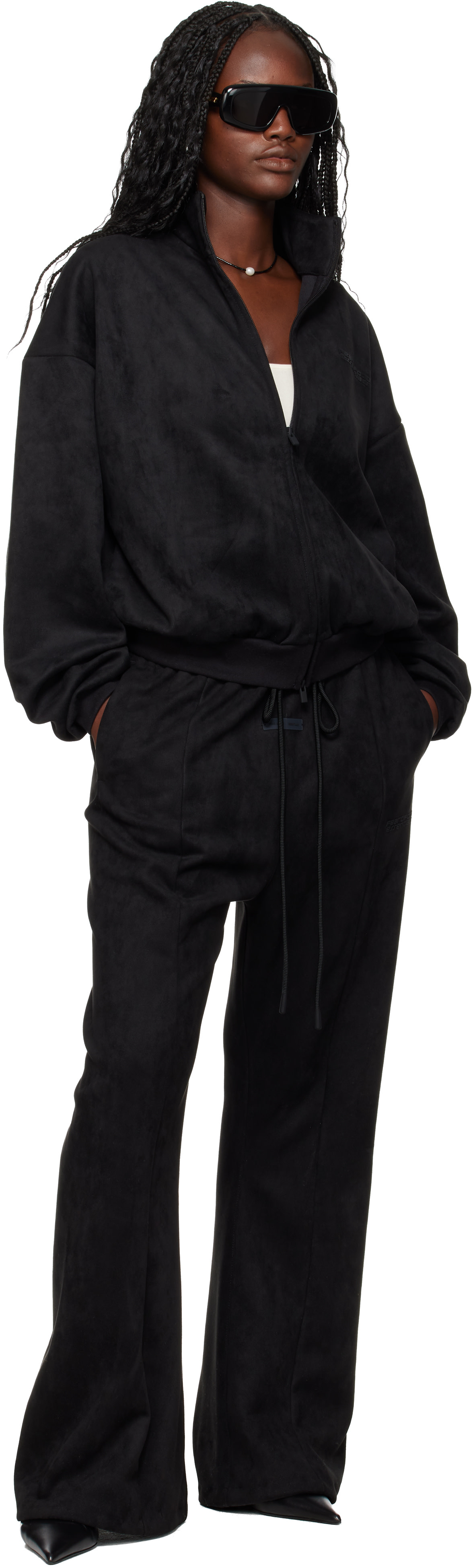 Fear of God ESSENTIALS: Gray Holiday Faux-Suede Fleece Flare