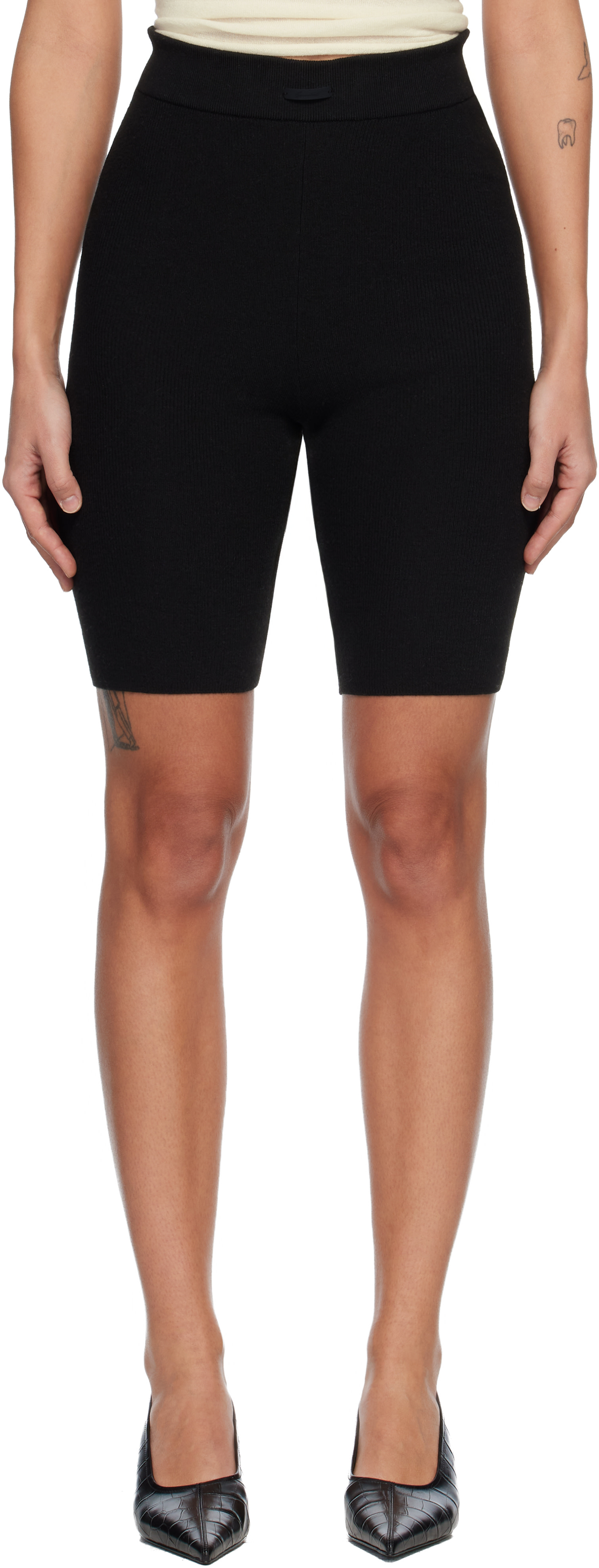 Fear of God ESSENTIALS - Short noir en tricot côtelé