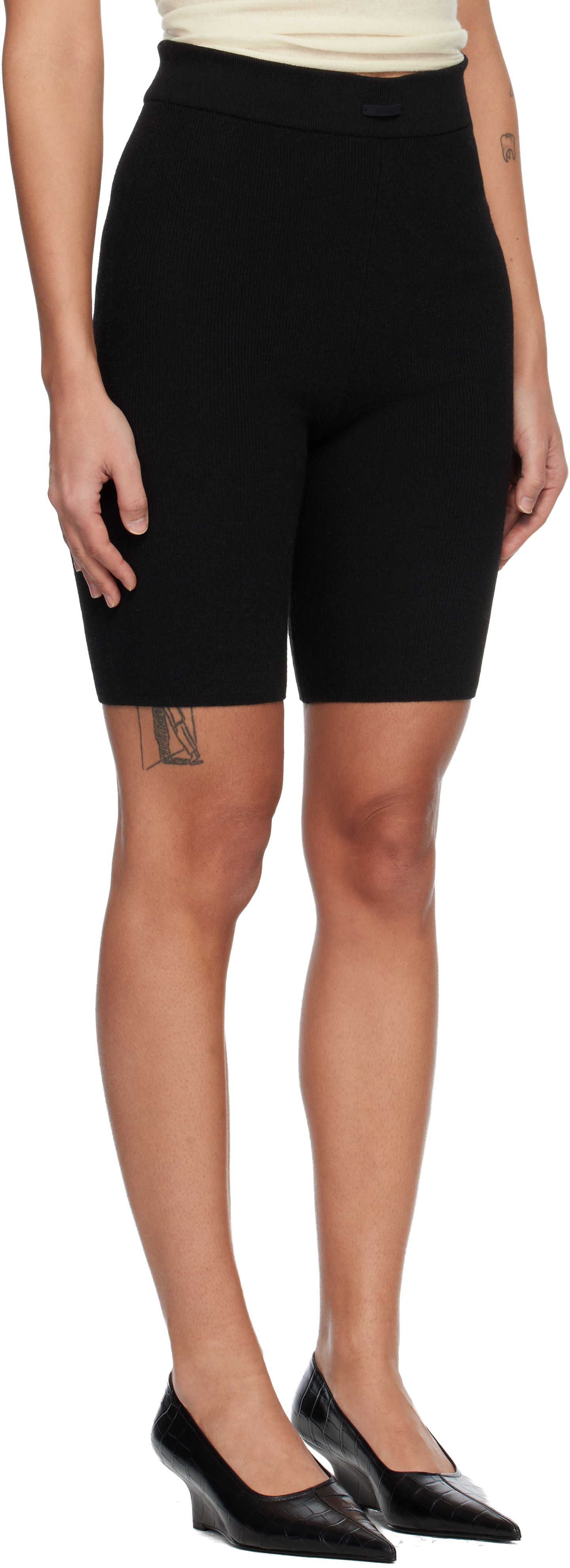 Fear of God ESSENTIALS - Short noir en tricot côtelé