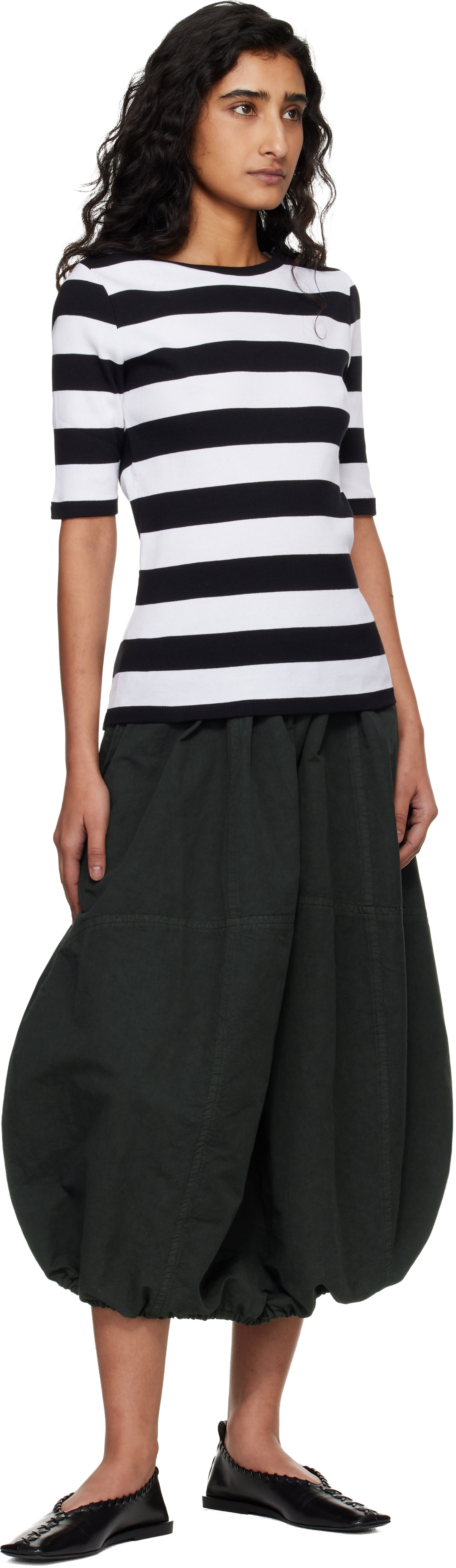 YMC - Jupe midi parachute kaki