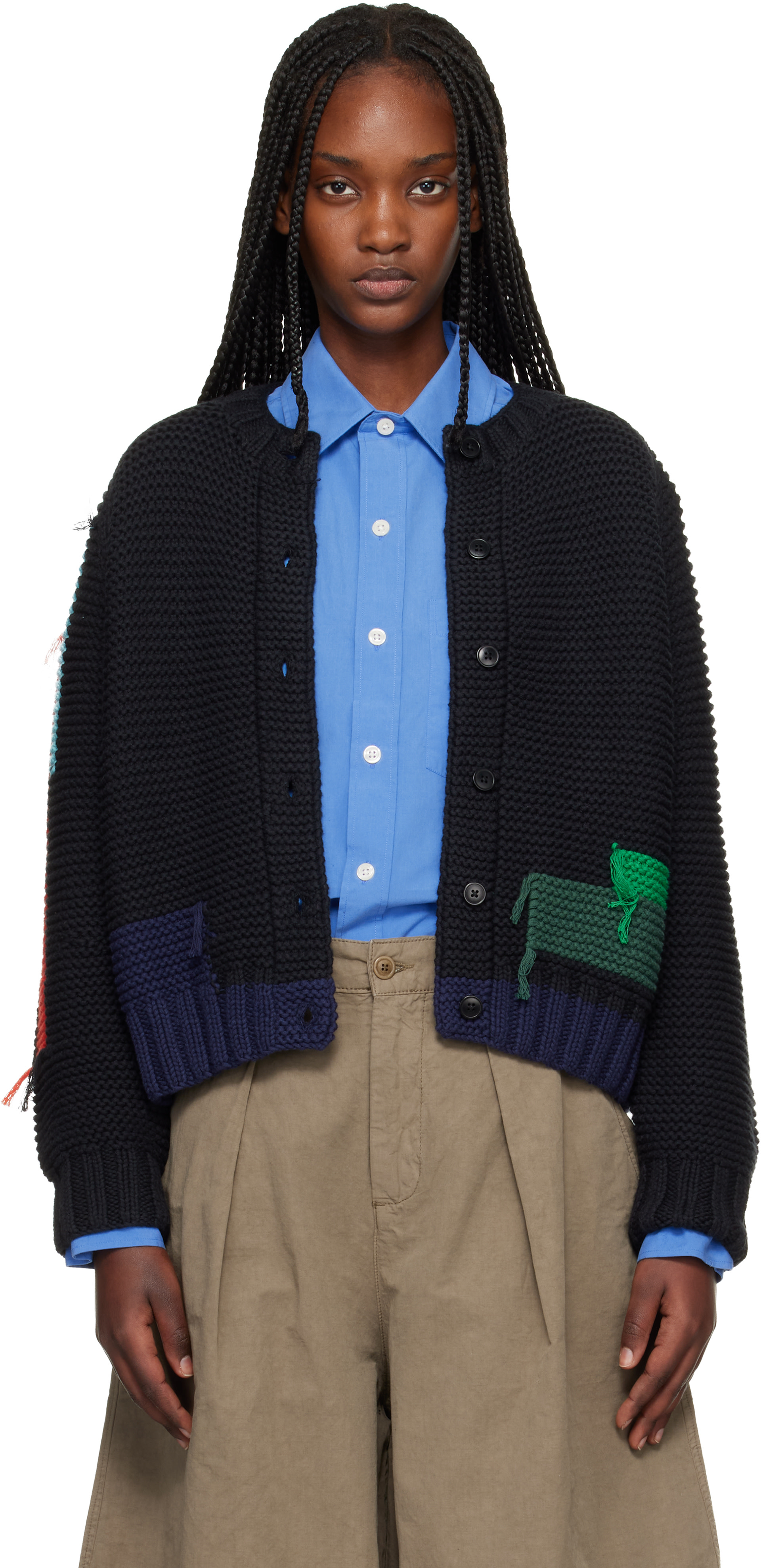 YMC: Black Atomic Cardigan | SSENSE