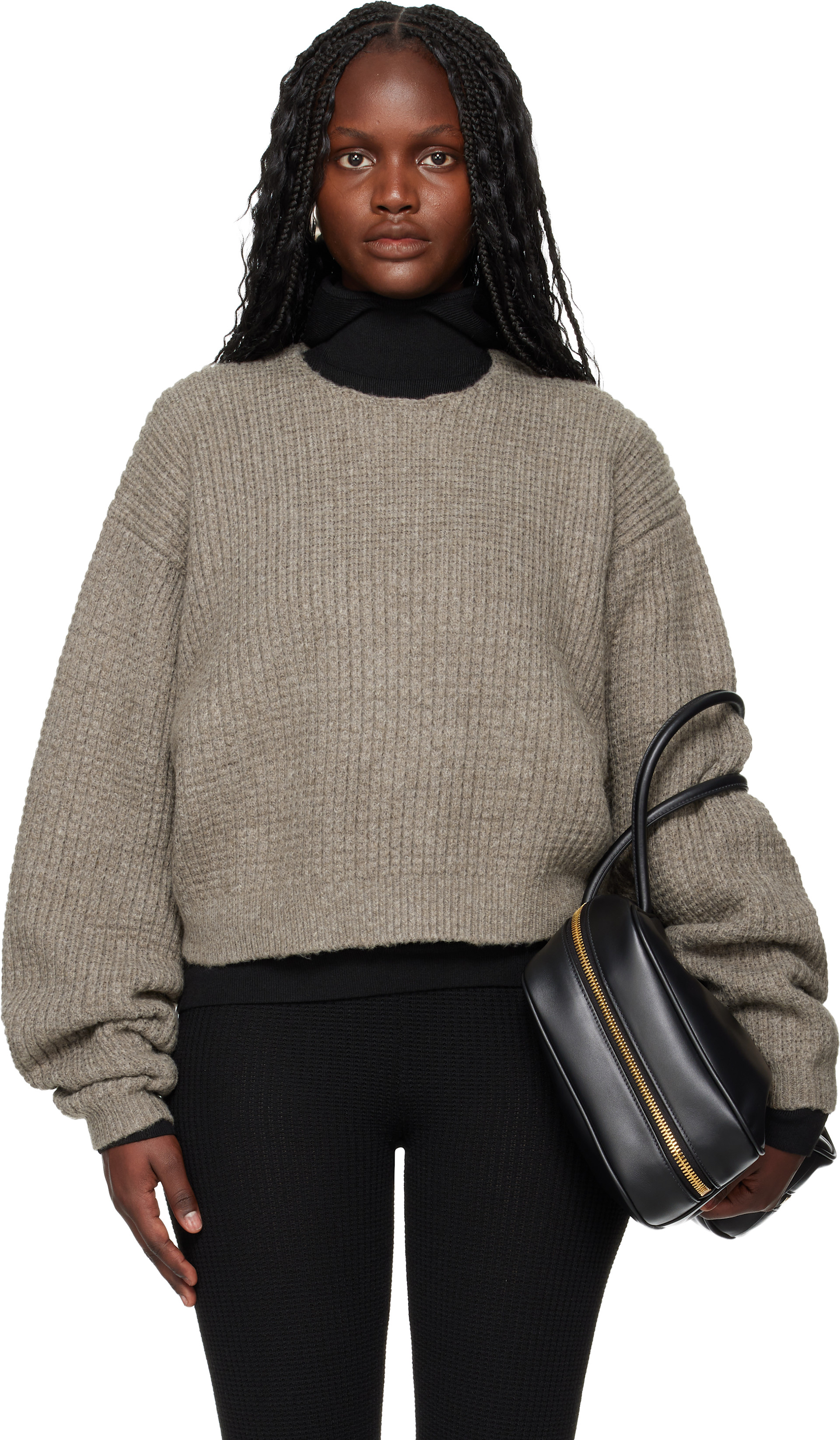 Fear of God ESSENTIALS: Brown Holiday Heavy Waffle 90s Crewneck