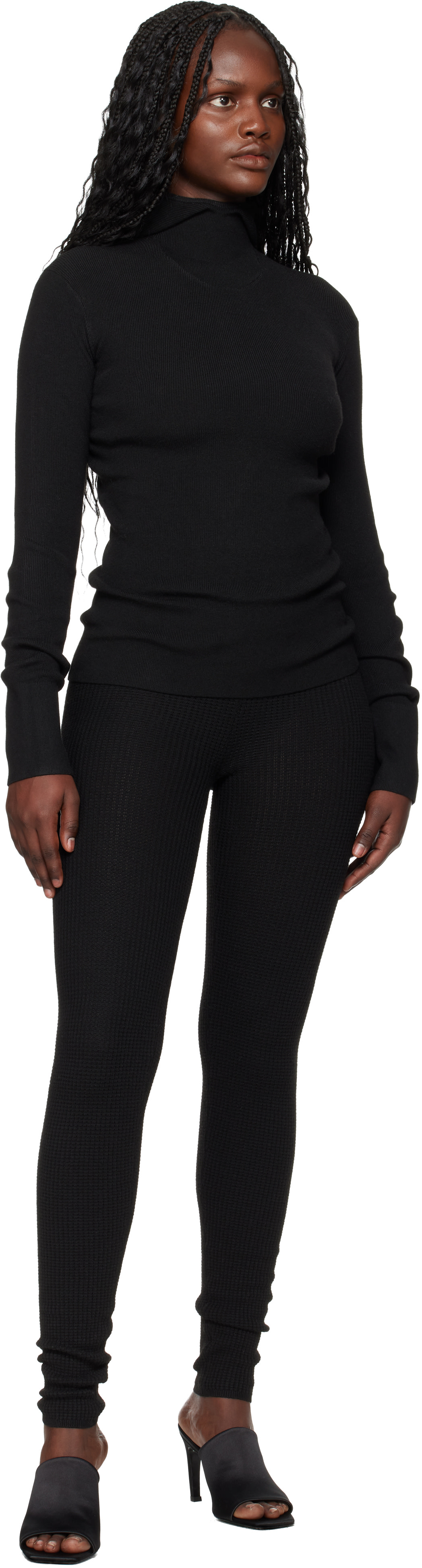Fear of God ESSENTIALS - Pull à capuche noir en tricot côtelé - Holiday