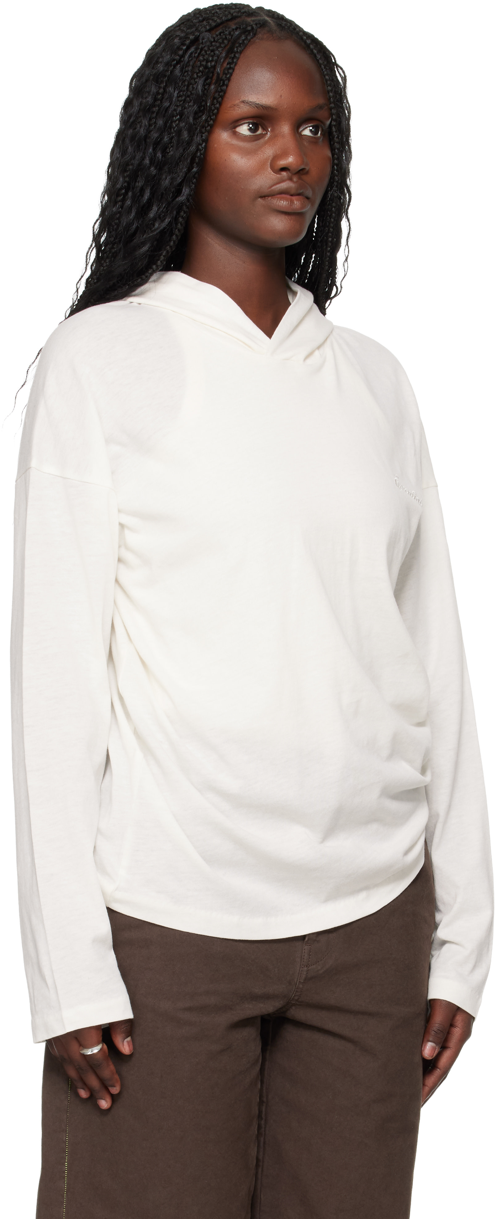 Fear of God ESSENTIALS - Pull à capuche blanc cassé à logo brodé et à coupe classique - Holiday