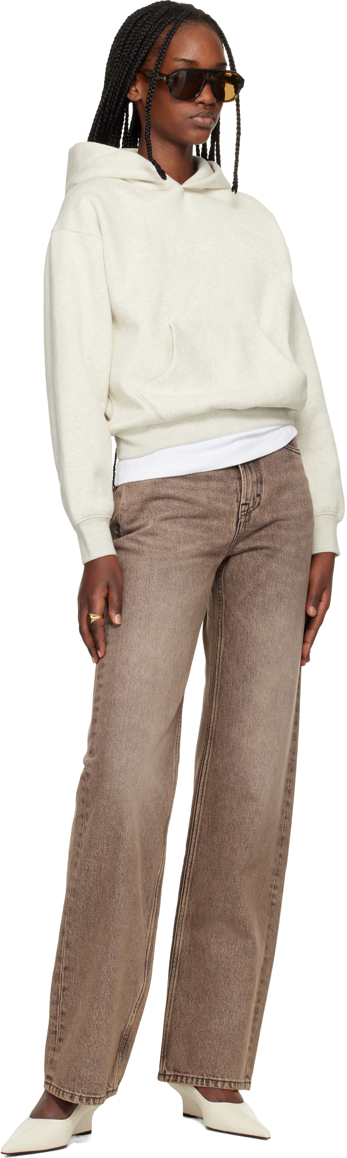 Fear of God ESSENTIALS - Pull à capuche gris à coupe classique