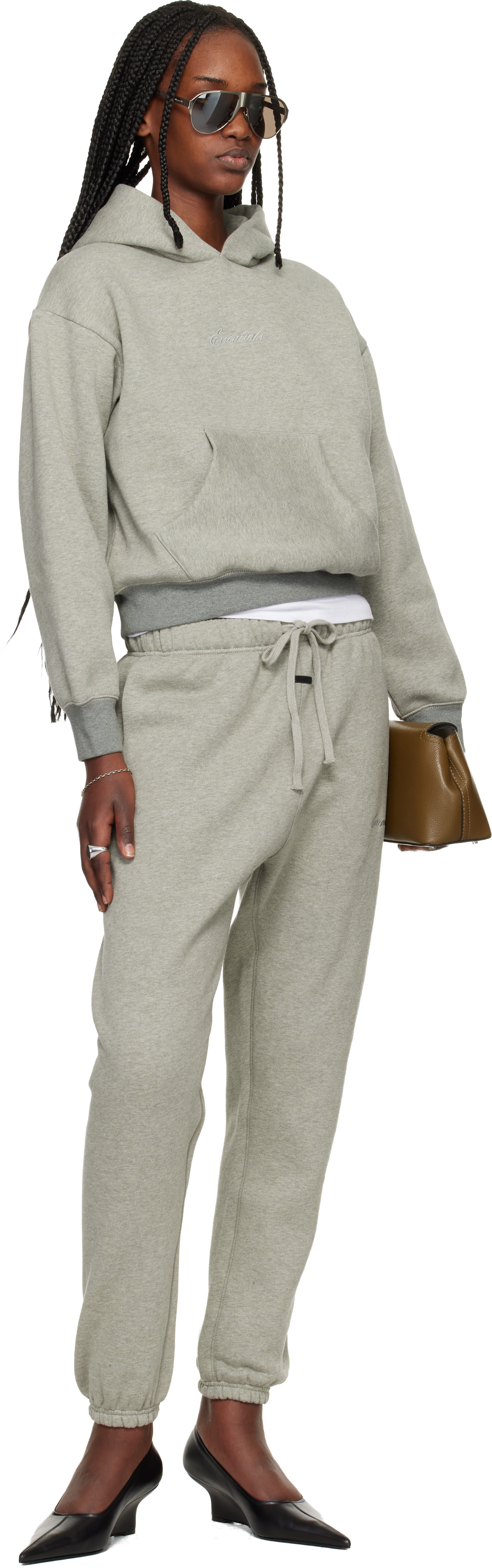 Fear of God ESSENTIALS - Pull à capuche gris à coupe classique