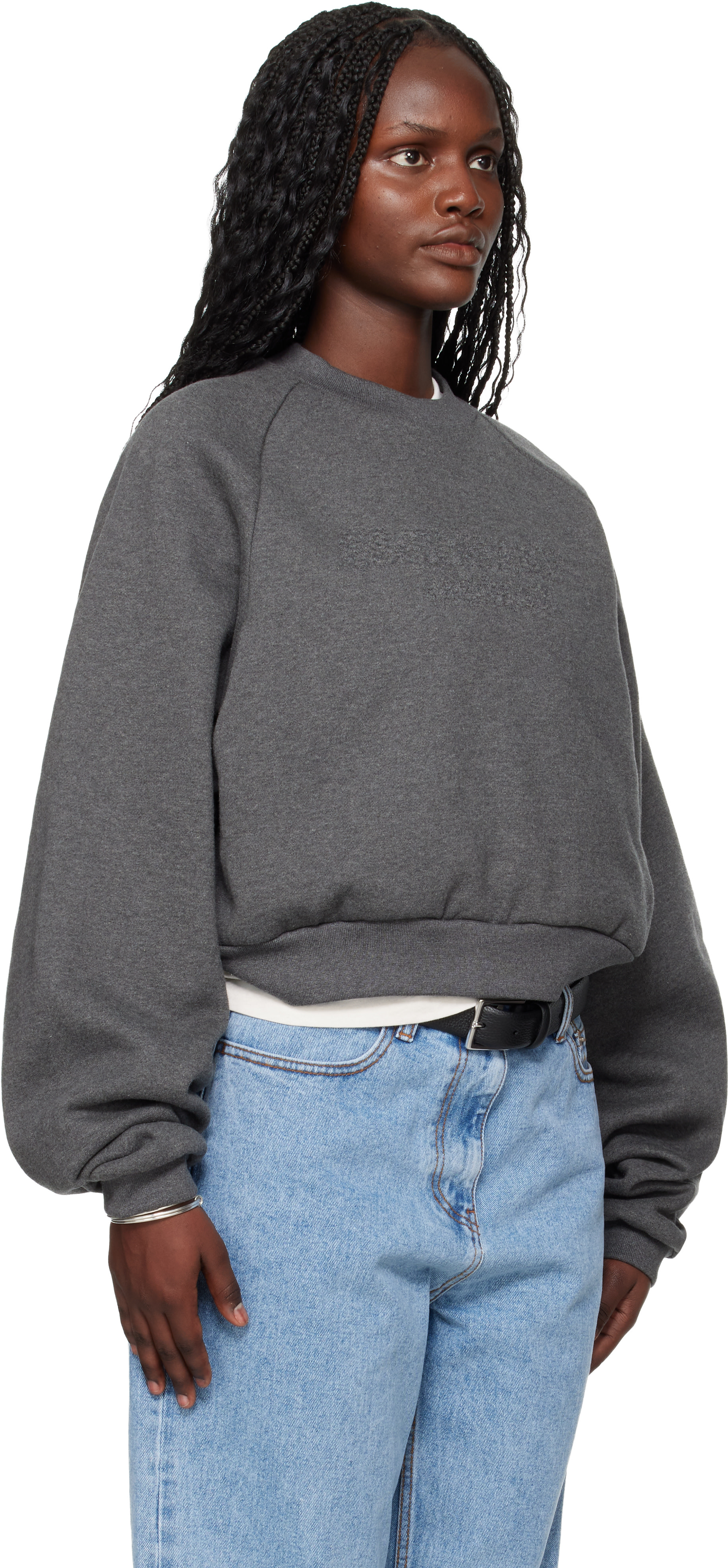Fear of God ESSENTIALS: Gray Holiday Embossed 90s Raglan Crewneck