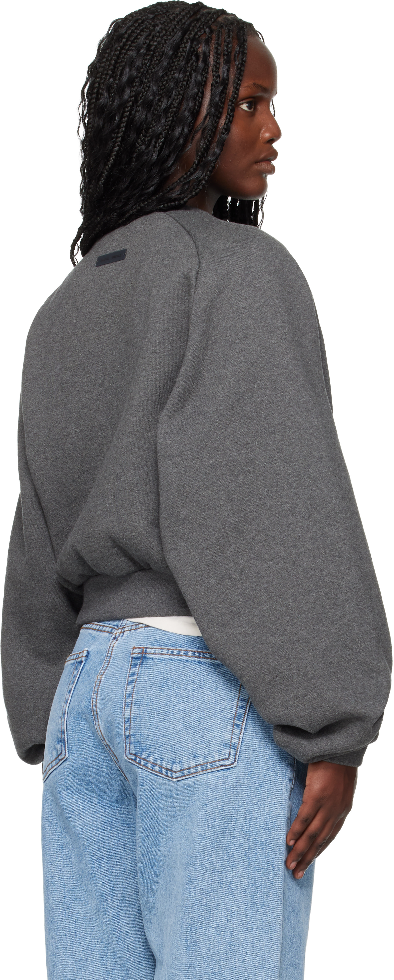 Fear of God ESSENTIALS - Pull molletonné 90s gris à logo gaufré et à manches raglan - Holiday