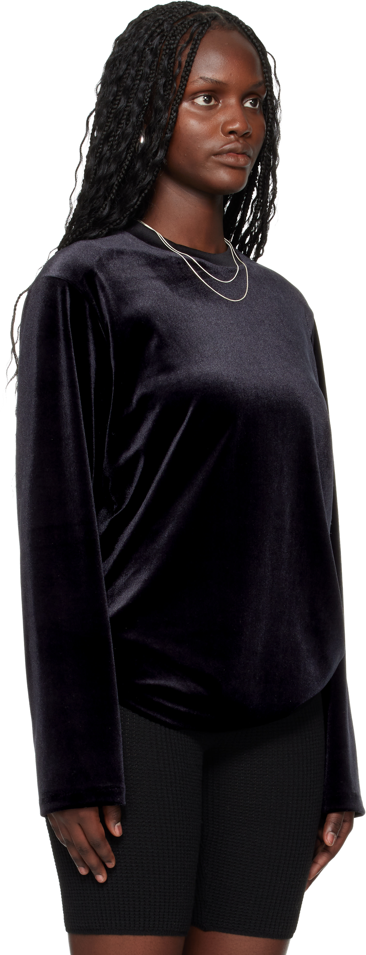 Fear of God ESSENTIALS: Black Holiday Velour Classic Long Sleeve T