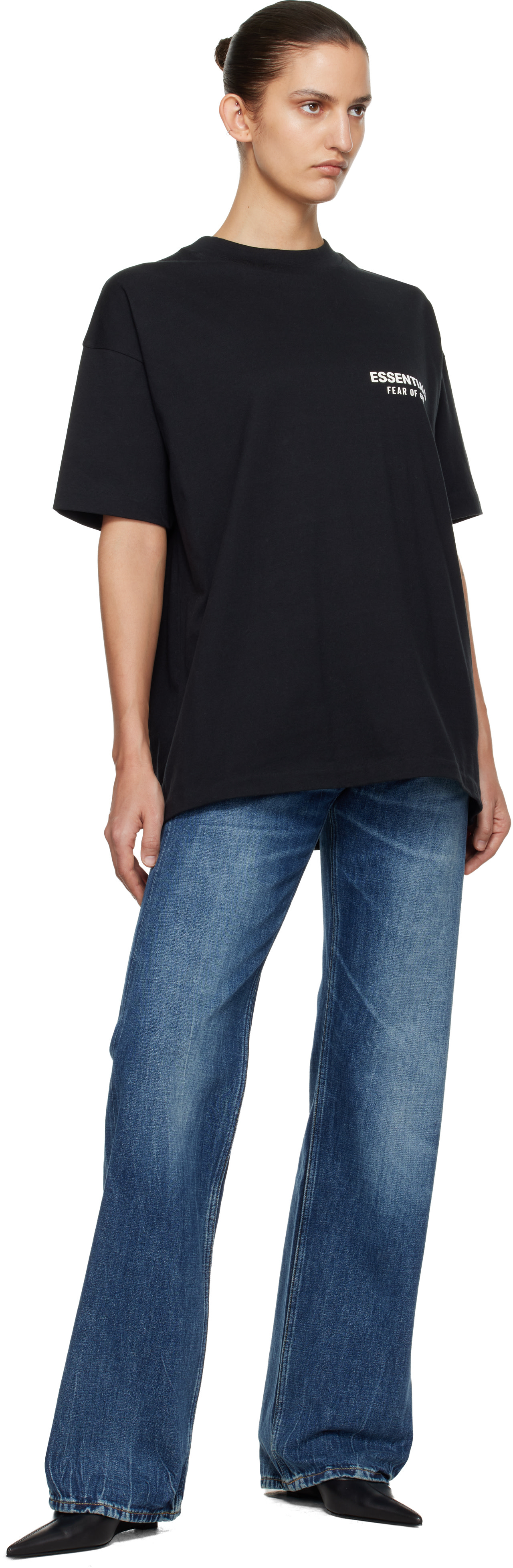 Fear of God ESSENTIALS: Black Classic T-shirt | SSENSE