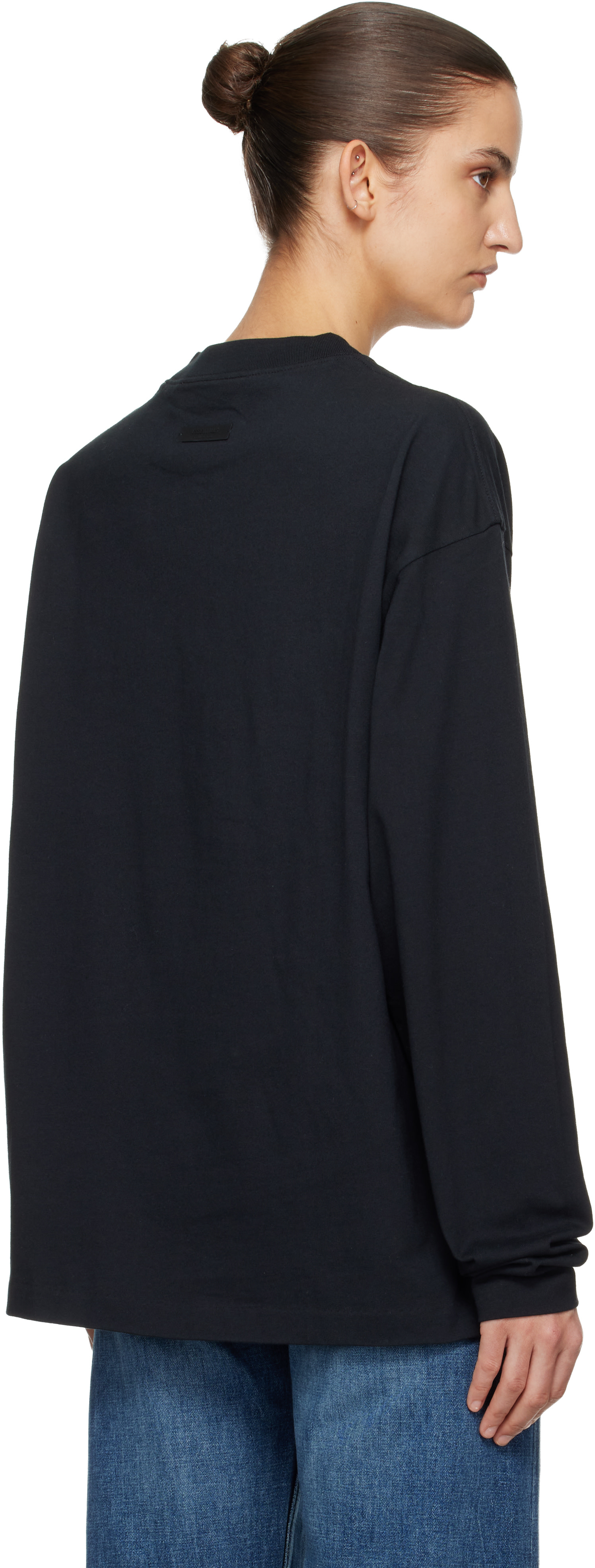 Fear of God ESSENTIALS: Black Classic Long Sleeve T-shirt | SSENSE