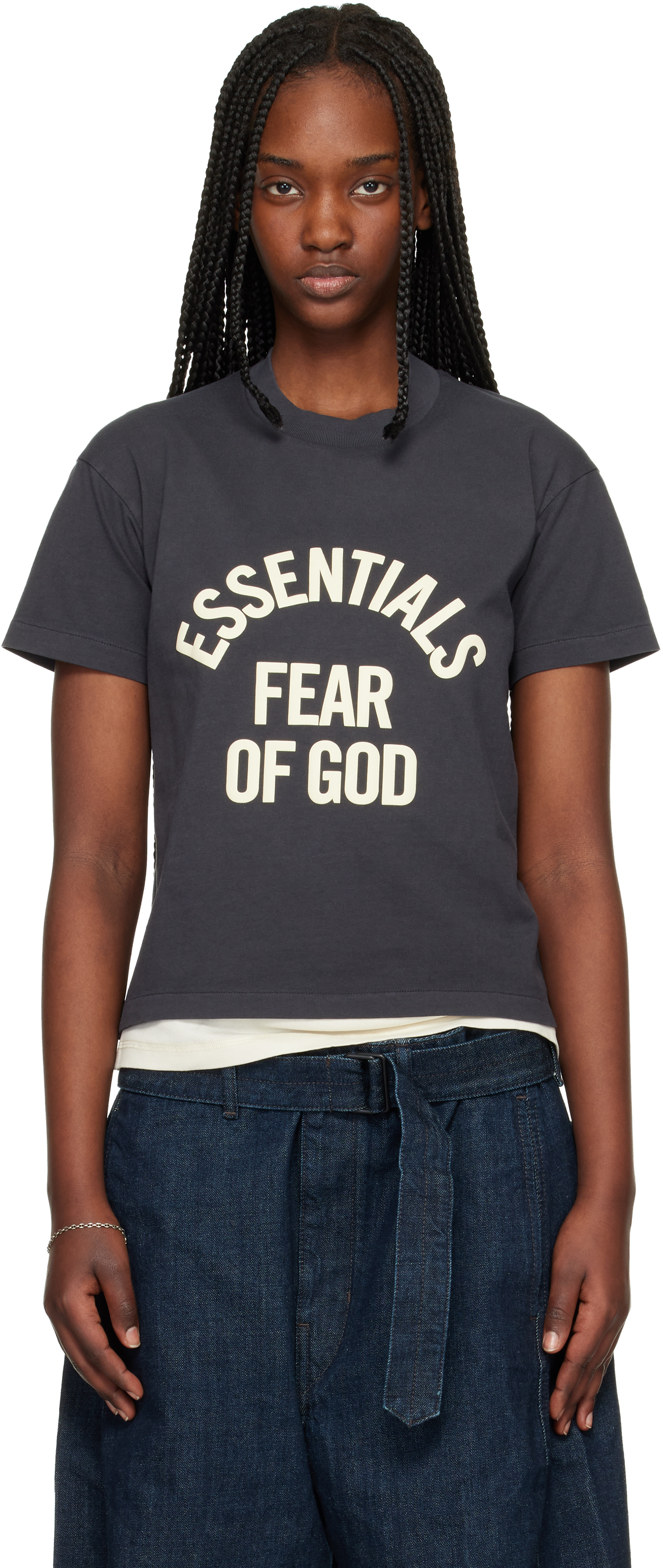 Fear of God ESSENTIALS: Black Campus Classic Short Sleeve T-shirt