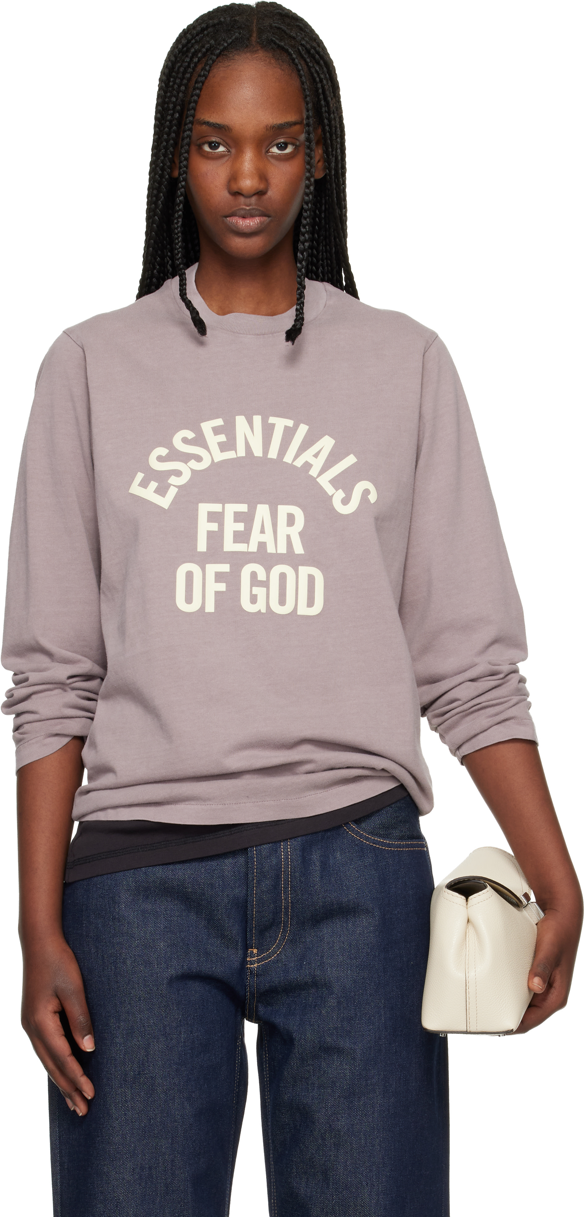 Fear of God ESSENTIALS: Purple Campus Classic Long Sleeve T-shirt
