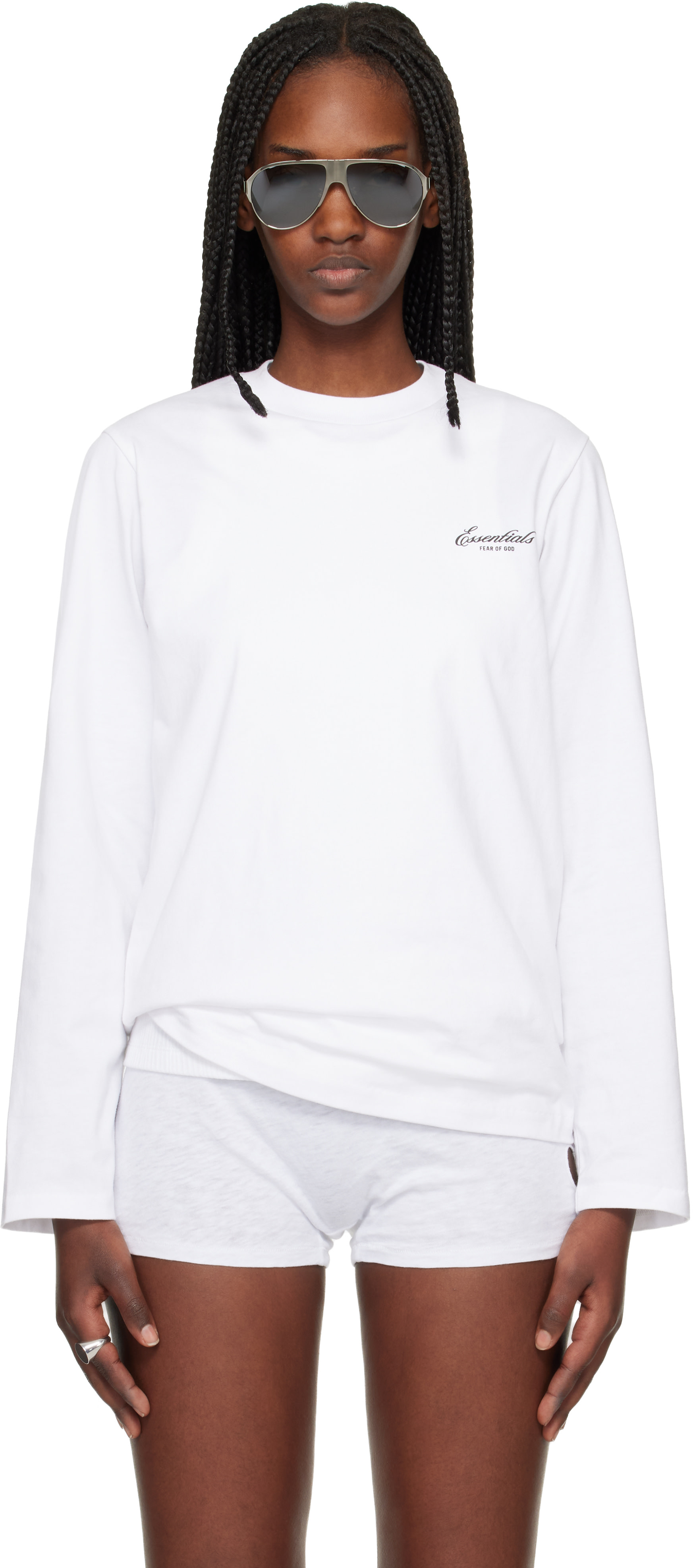 Fear of God ESSENTIALS - T-shirt à manches longues blanc