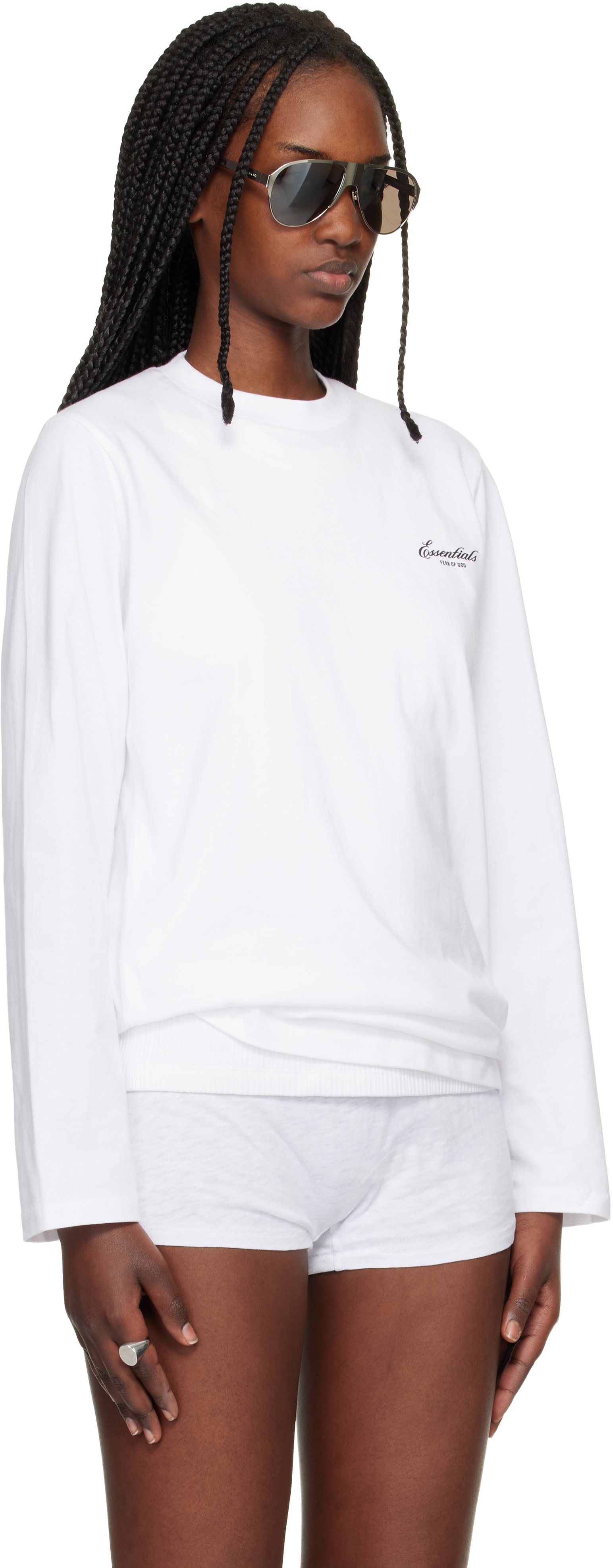 Fear of God ESSENTIALS - T-shirt à manches longues blanc