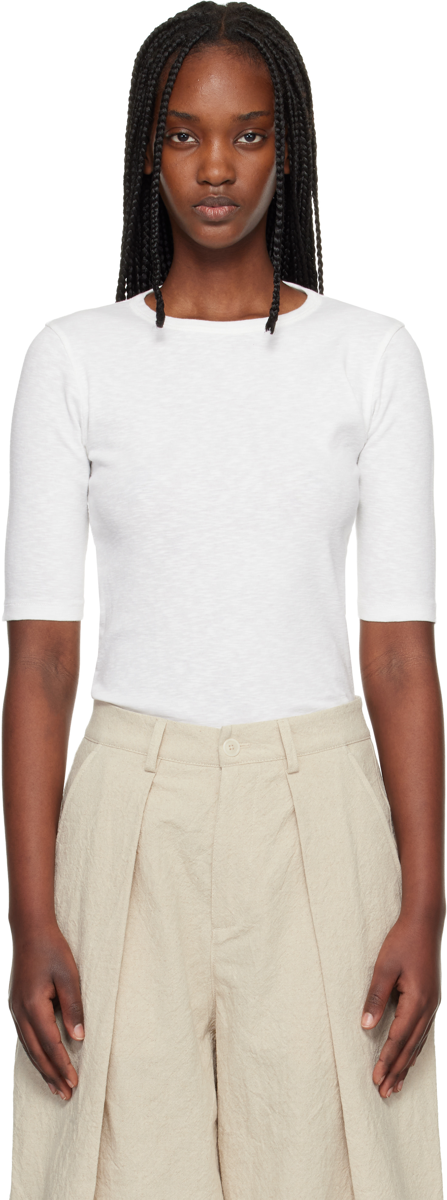 YMC - T-shirt Earth blanc cassé