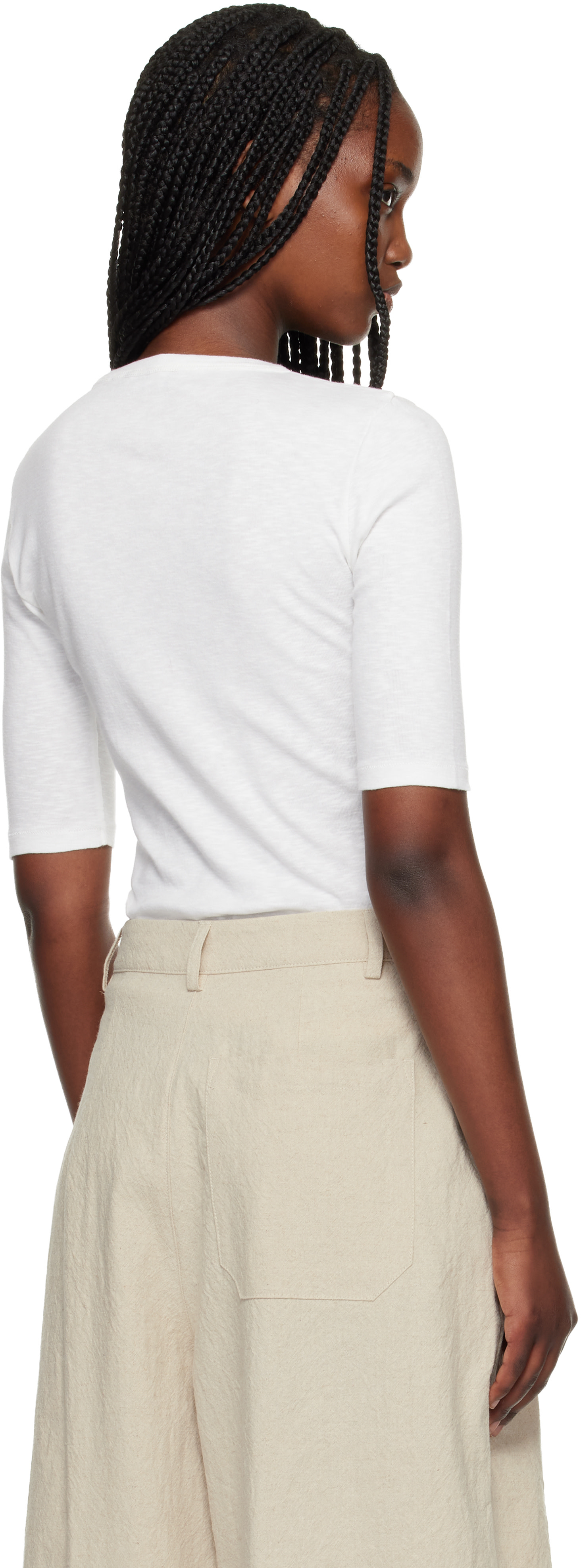 YMC - T-shirt Earth blanc cassé