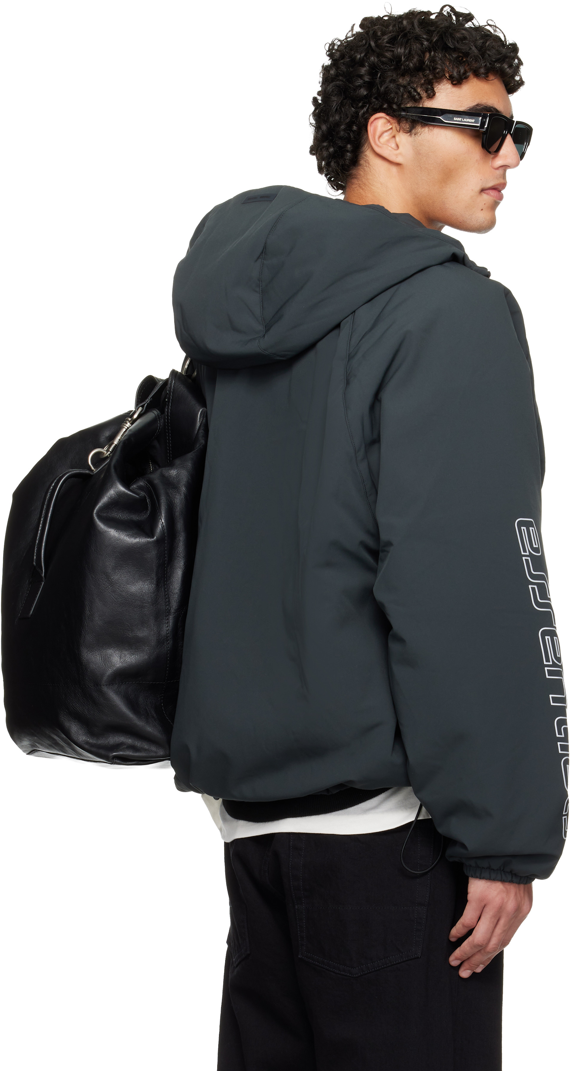 Fear of God ESSENTIALS: Gray Holiday Tech Nylon Half Zip Anorak
