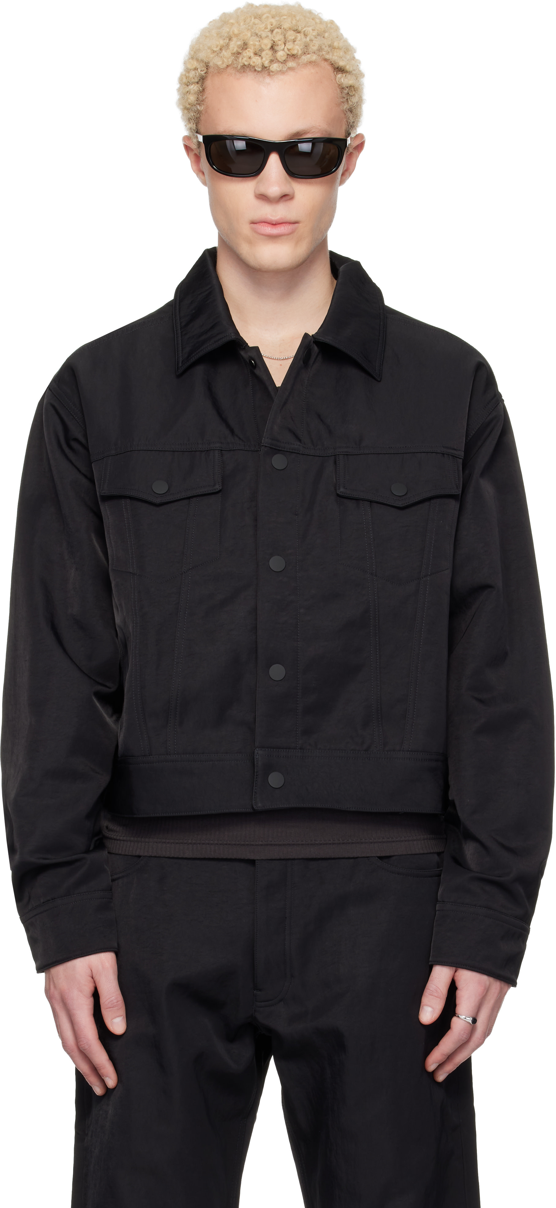 Fear of God ESSENTIALS - ブラック Textured Nylon トラッカージャケット