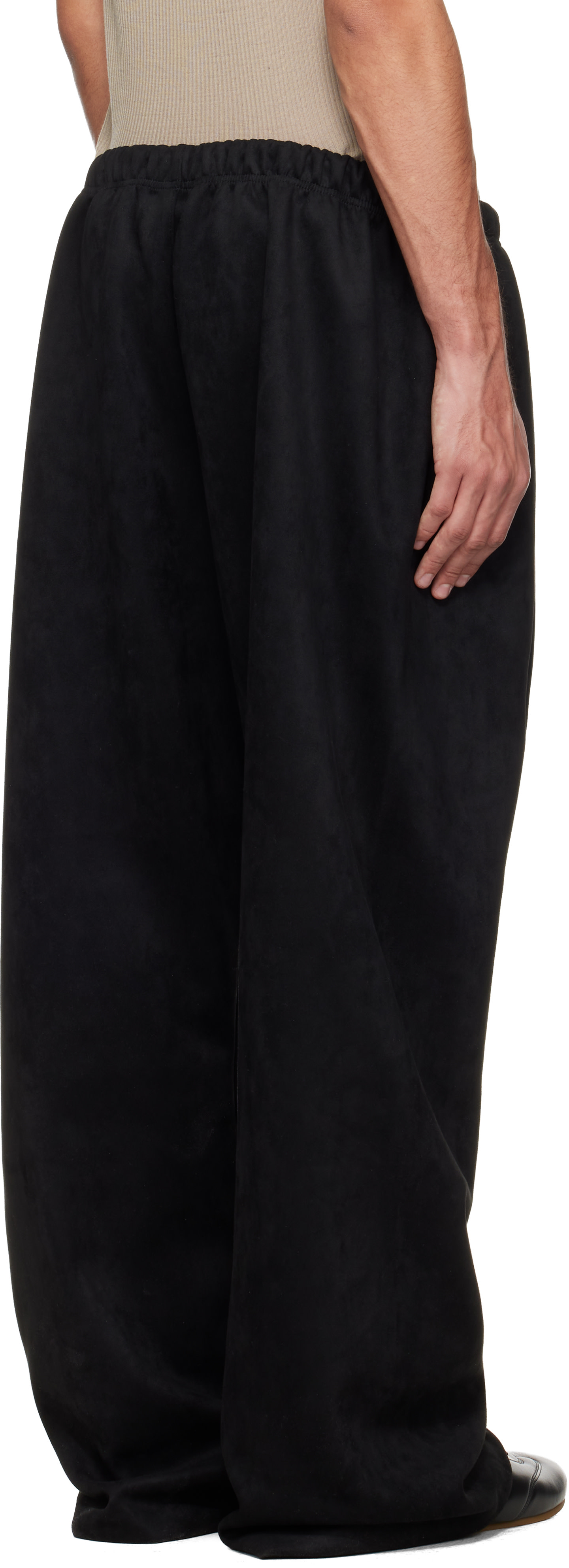 最終値下　FEAR OF GOD ESSENTIALS SWET PT Fear of God ESSENTIALS: Black Holiday Flare Faux-Suede Sweatpants
