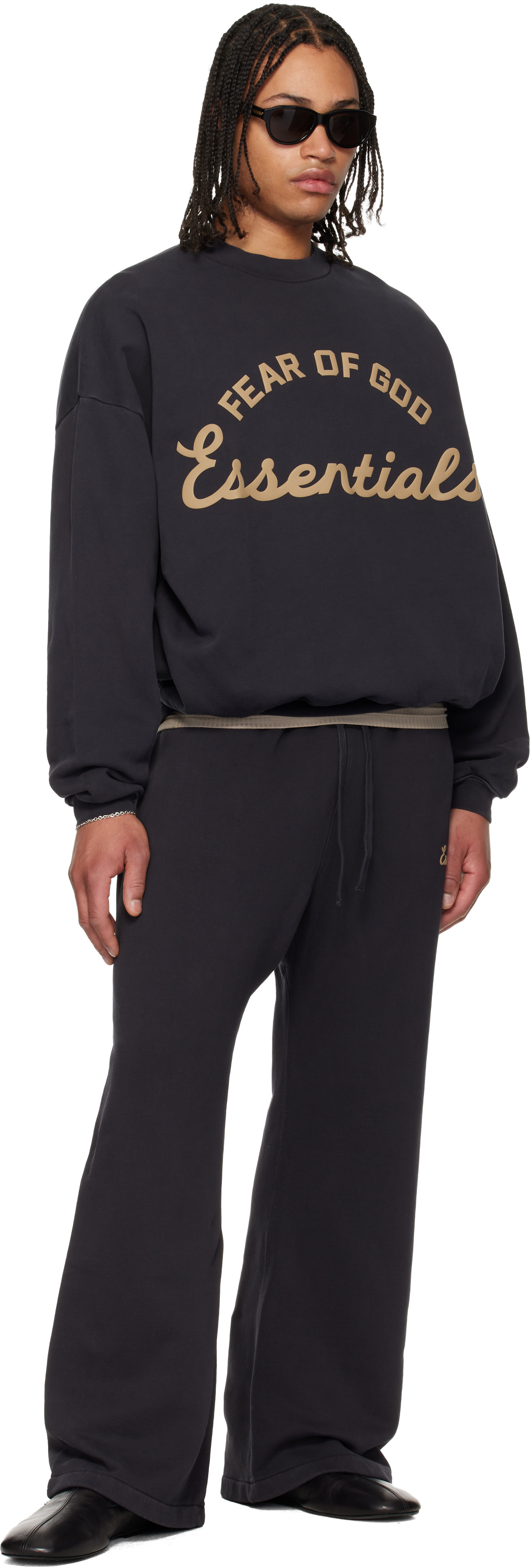 Fear of God ESSENTIALS - 블랙 트레이닝 클래식 플레어 스웨트팬츠