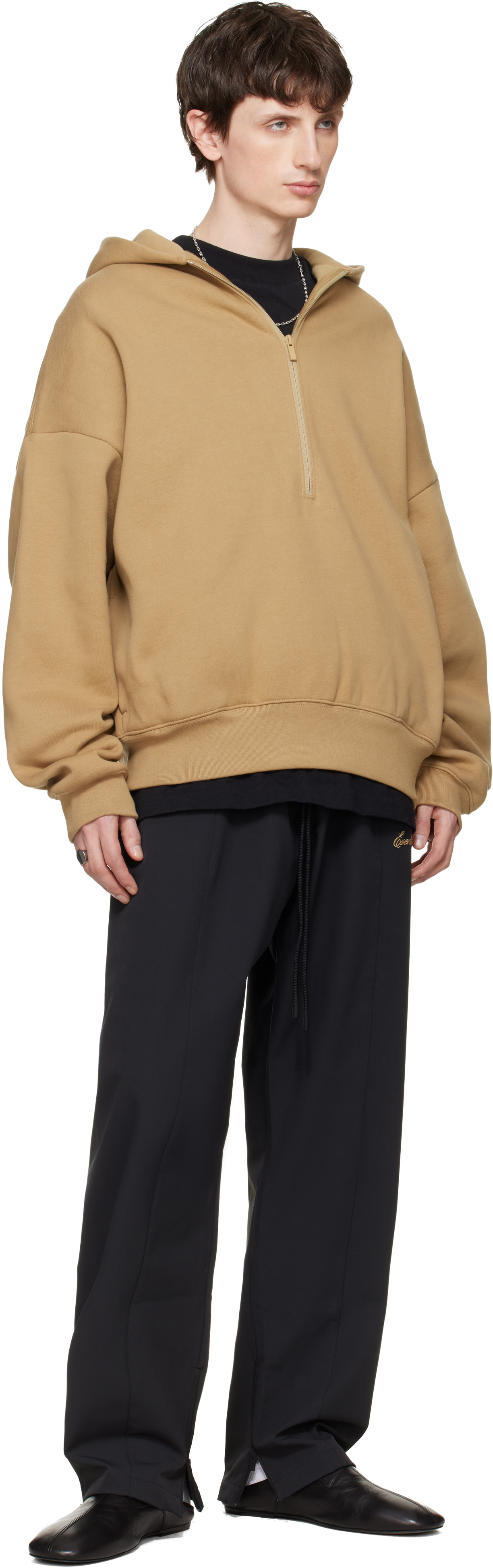 Fear of God ESSENTIALS: ブラック Signature トラックパンツ | SSENSE