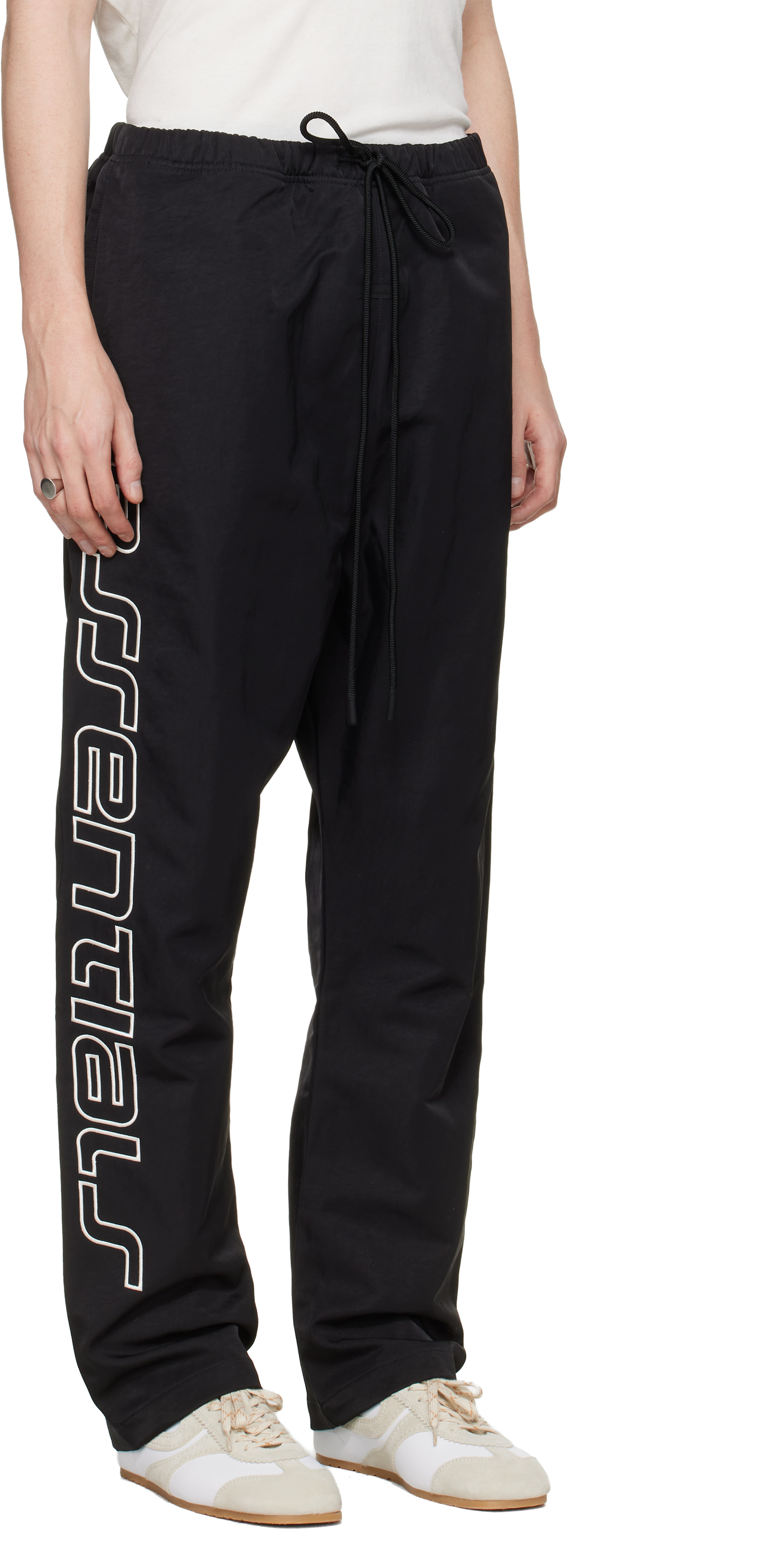 Fear of God ESSENTIALS - Black Active Trace Relaxed Drawstring Track Pants