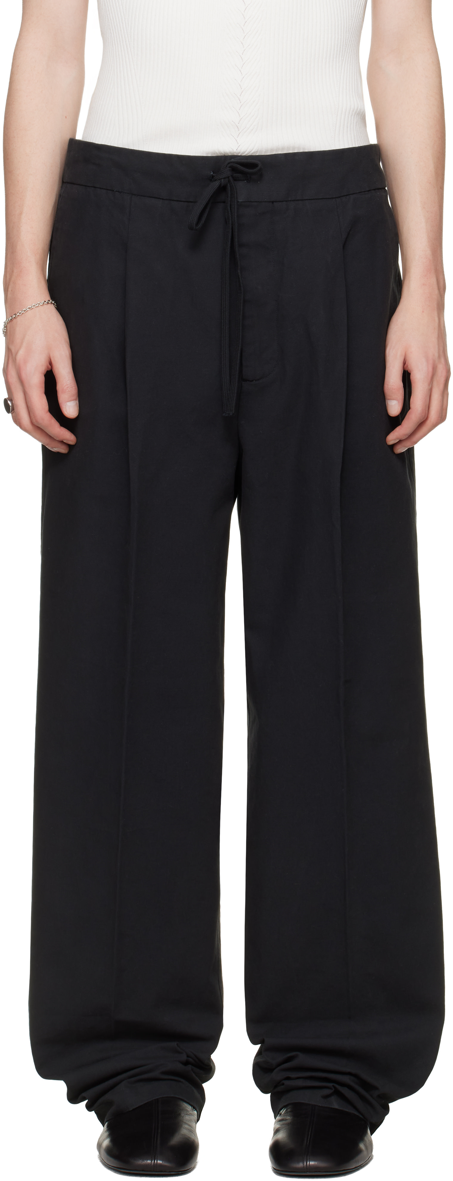 Fear of God ESSENTIALS - Pantalon noir à plis avant