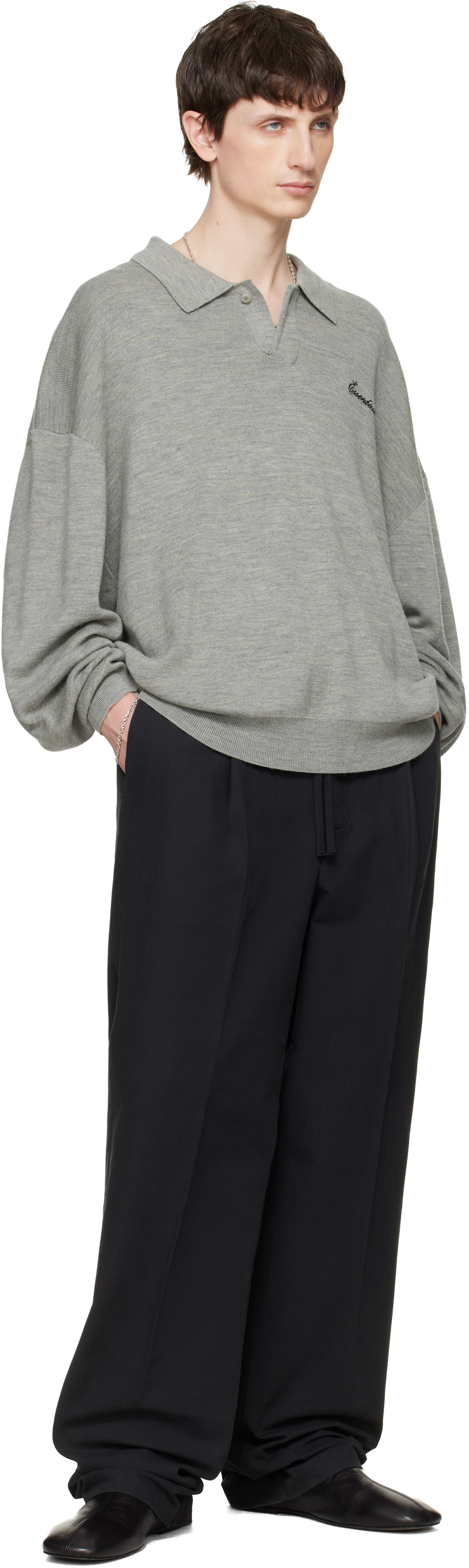 Fear of God ESSENTIALS - Pantalon noir à plis avant