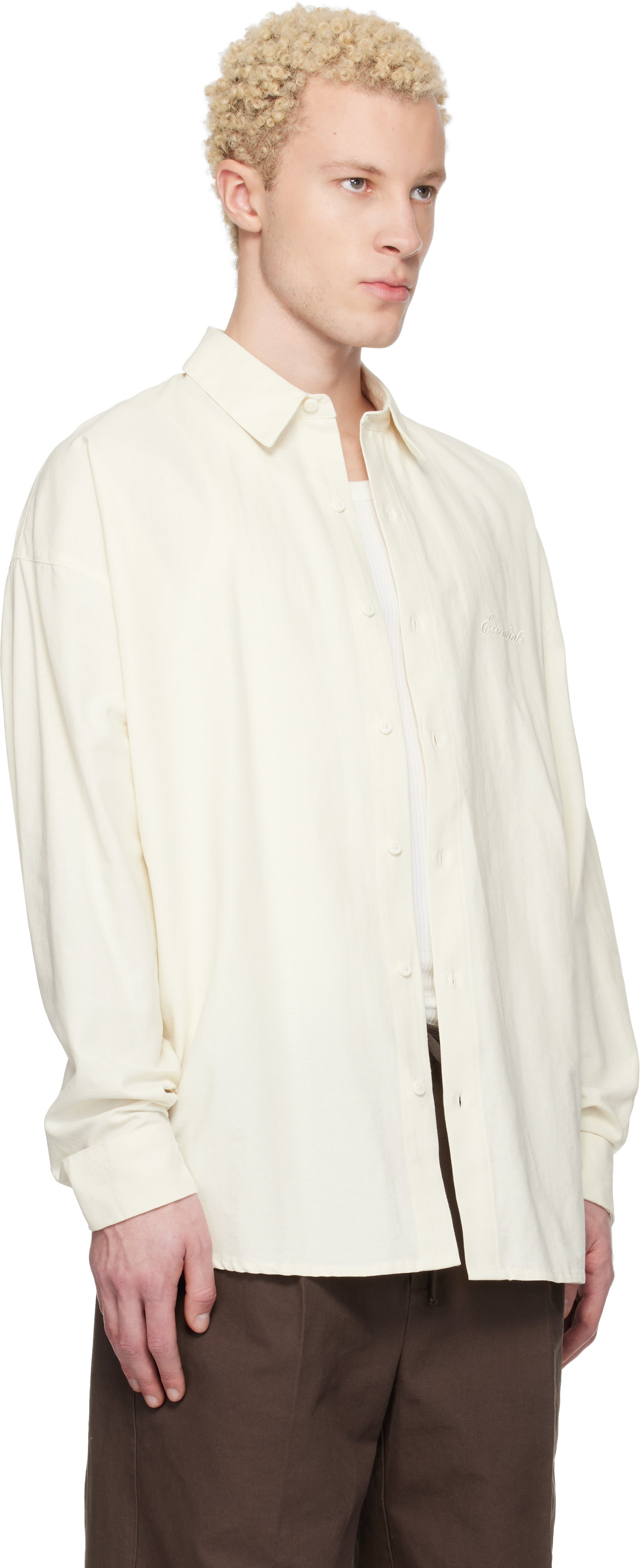 Fear of God ESSENTIALS - 오프 화이트 시그니처 버튼업 셔츠