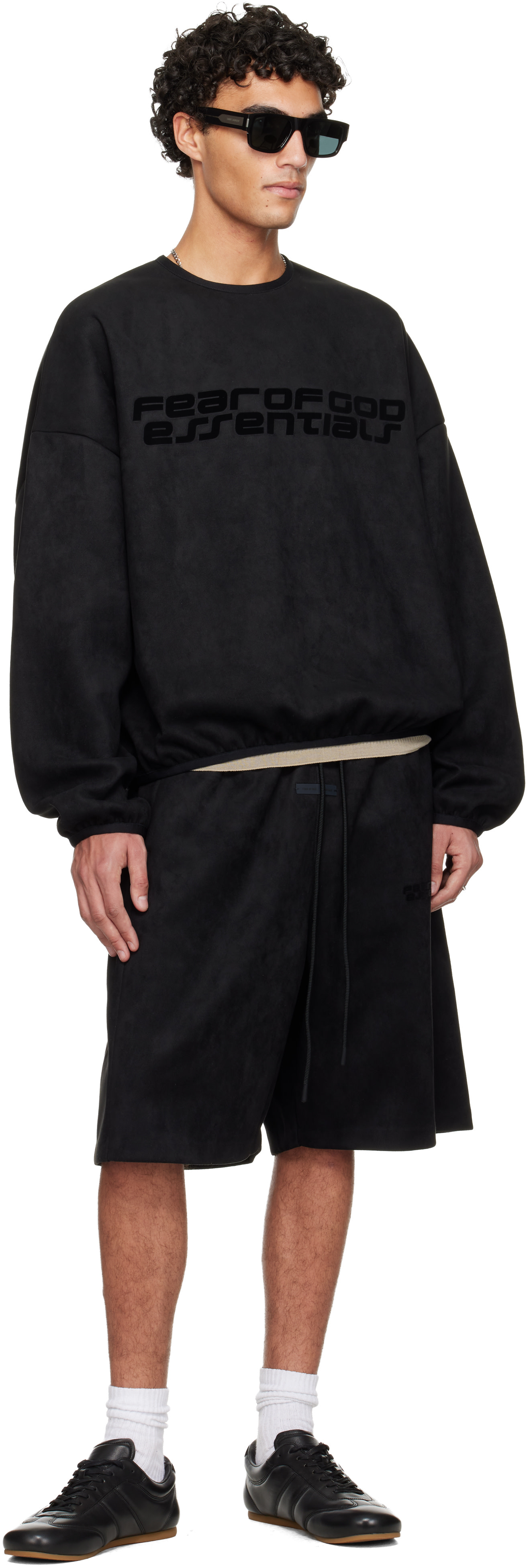 Fear of God ESSENTIALS: ブラック Holiday Faux-Suede Fleece Relaxed