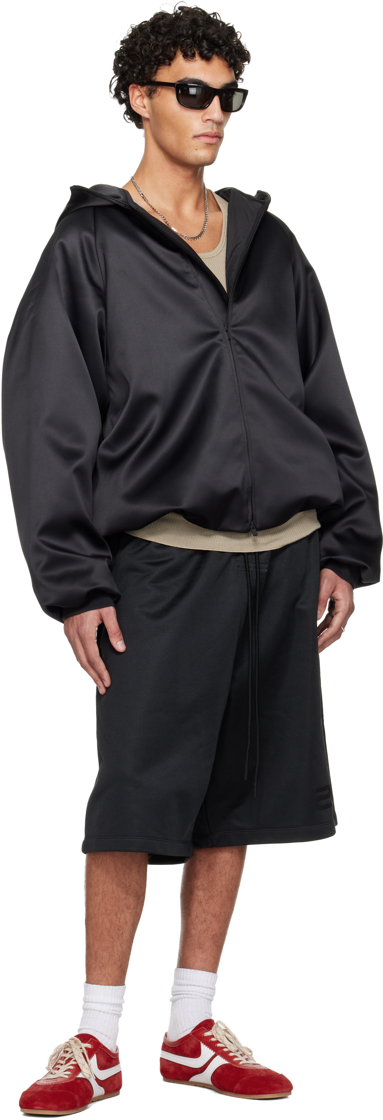 Fear of God ESSENTIALS - Short décontracté noir en molleton satiné - Holiday