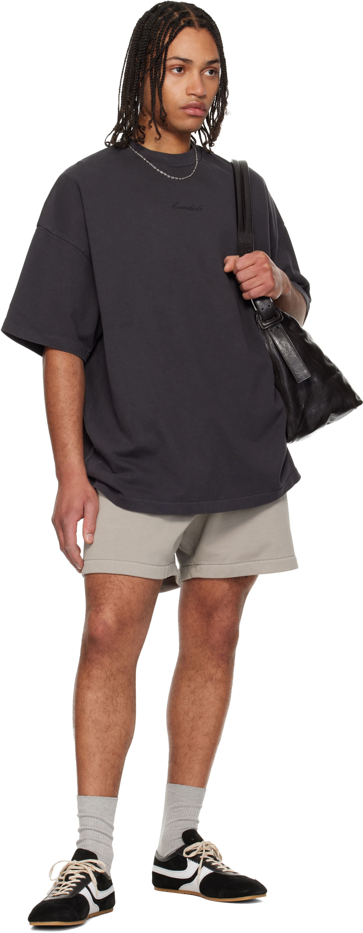 Fear of God ESSENTIALS - Short de survêtement gris à logo Training