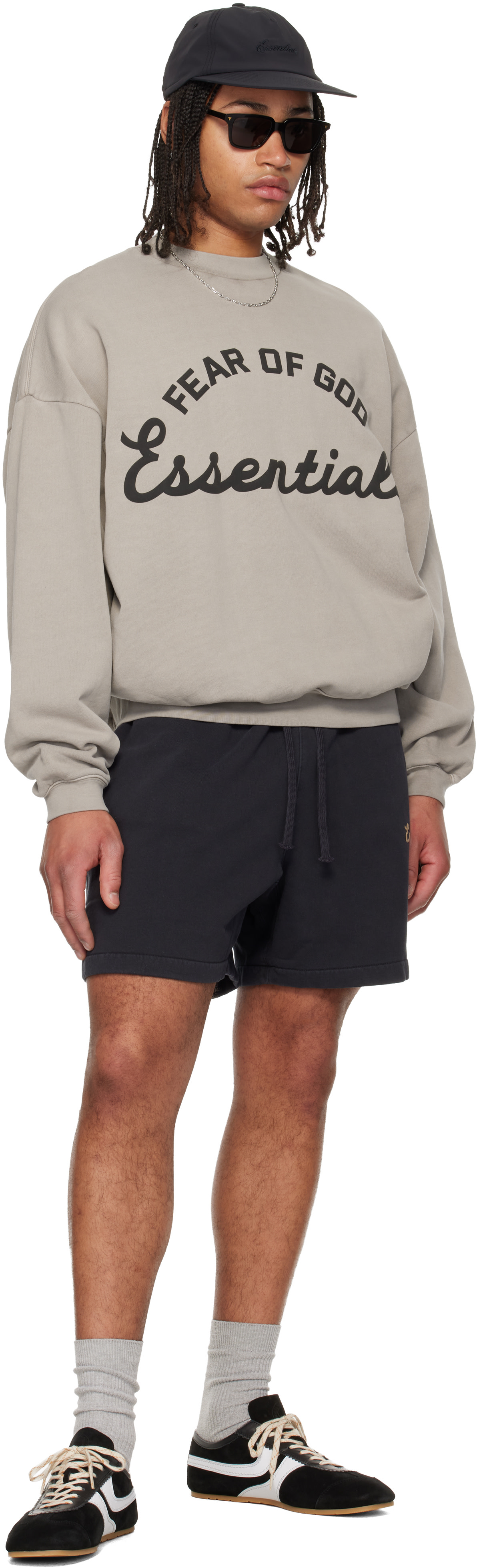 Fear of God ESSENTIALS - Short de survêtement noir à logo Training