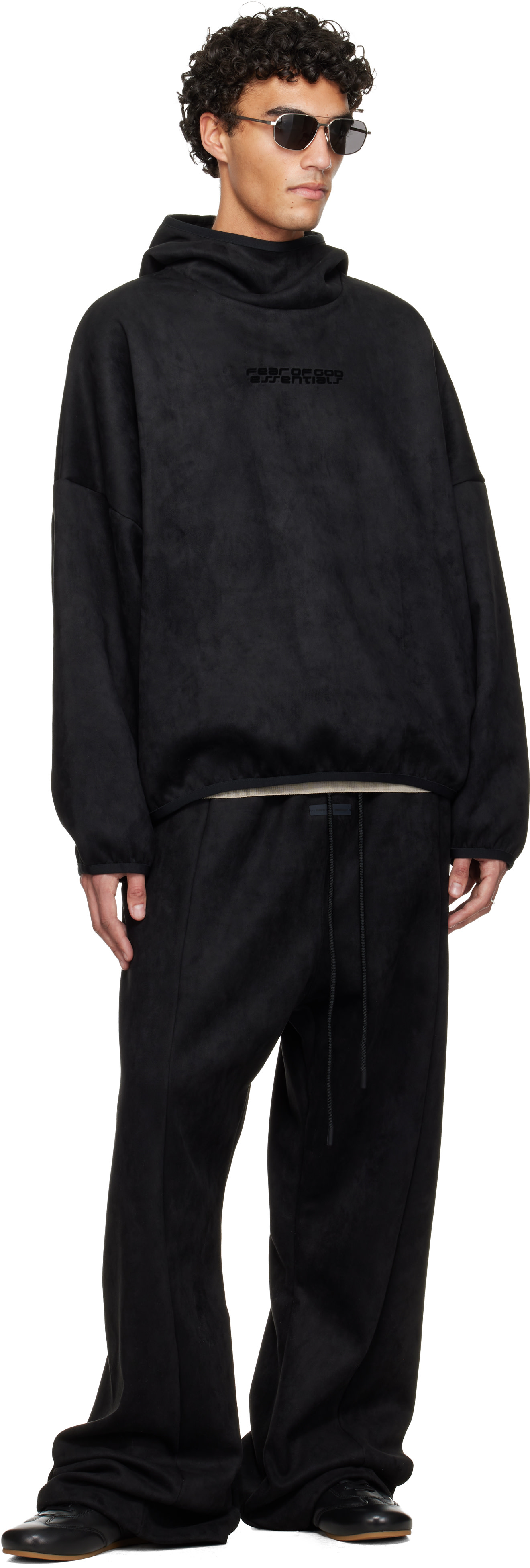 Fear of God ESSENTIALS: Black Holiday Faux-Suede Fleece Modern