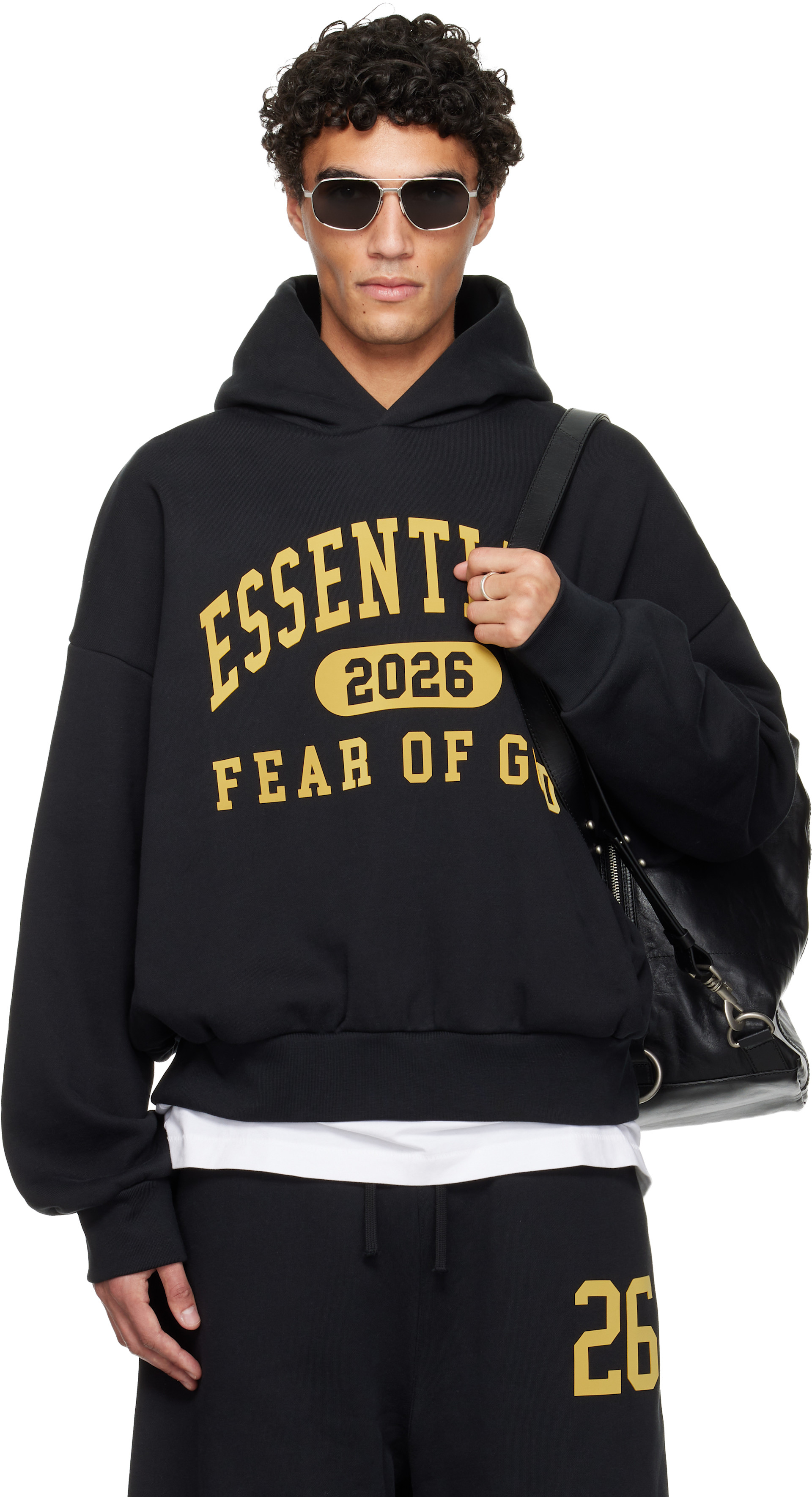Fear of god パーカー Fear of God ESSENTIALS: Black Holiday Classic Hoodie | SSENSE Canada