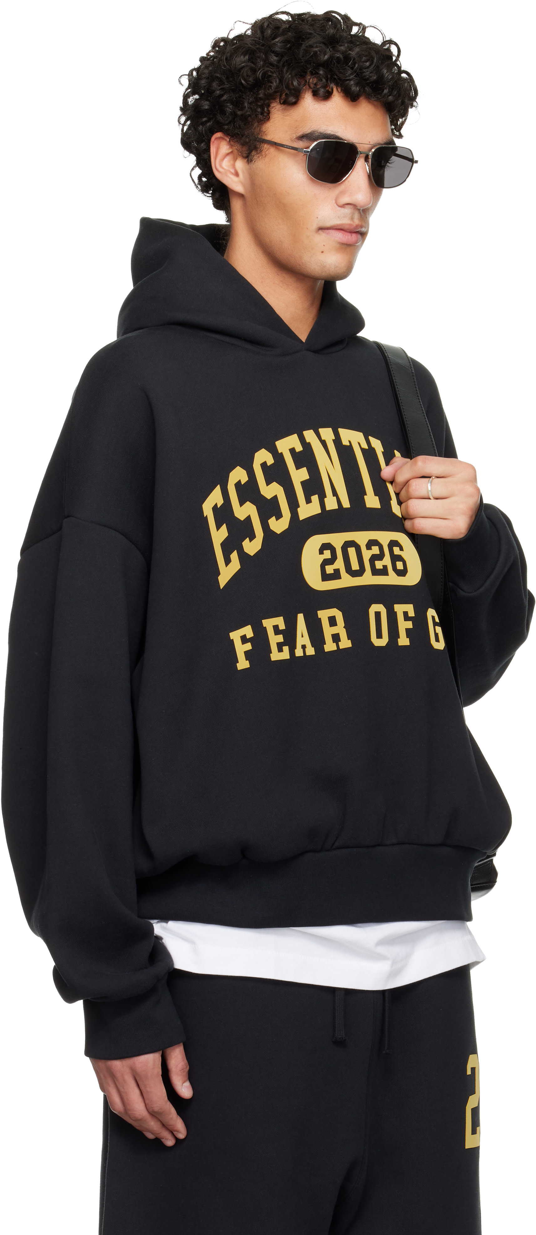 Fear of God ESSENTIALS: Black Holiday Classic Hoodie | SSENSE
