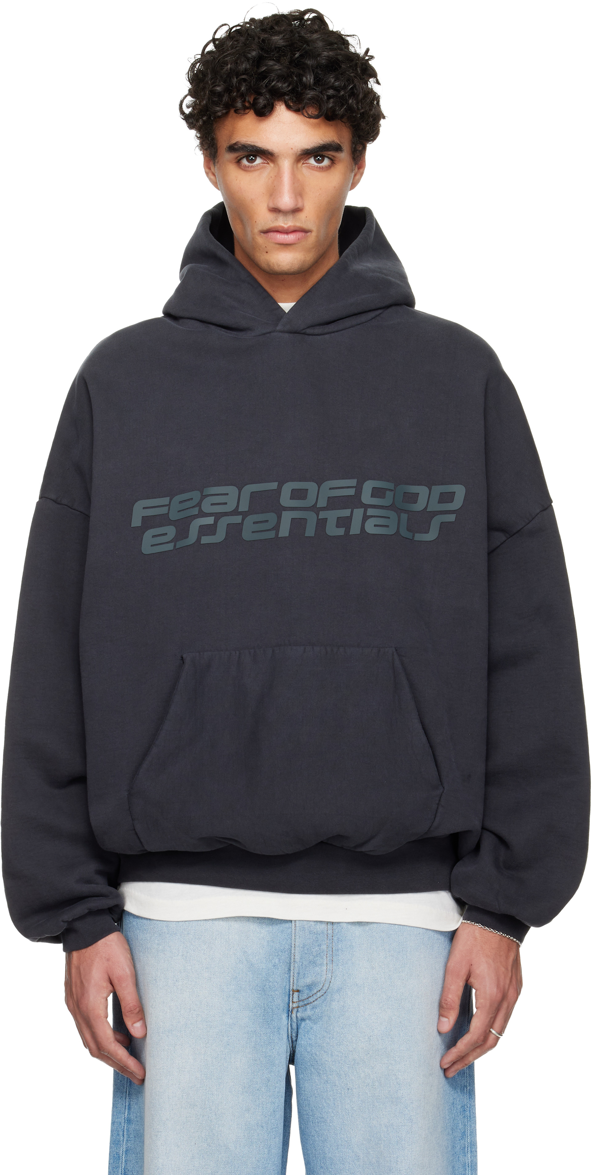 Fear of God ESSENTIALS: Black Holiday Heavy Fleece 90s Hoodie