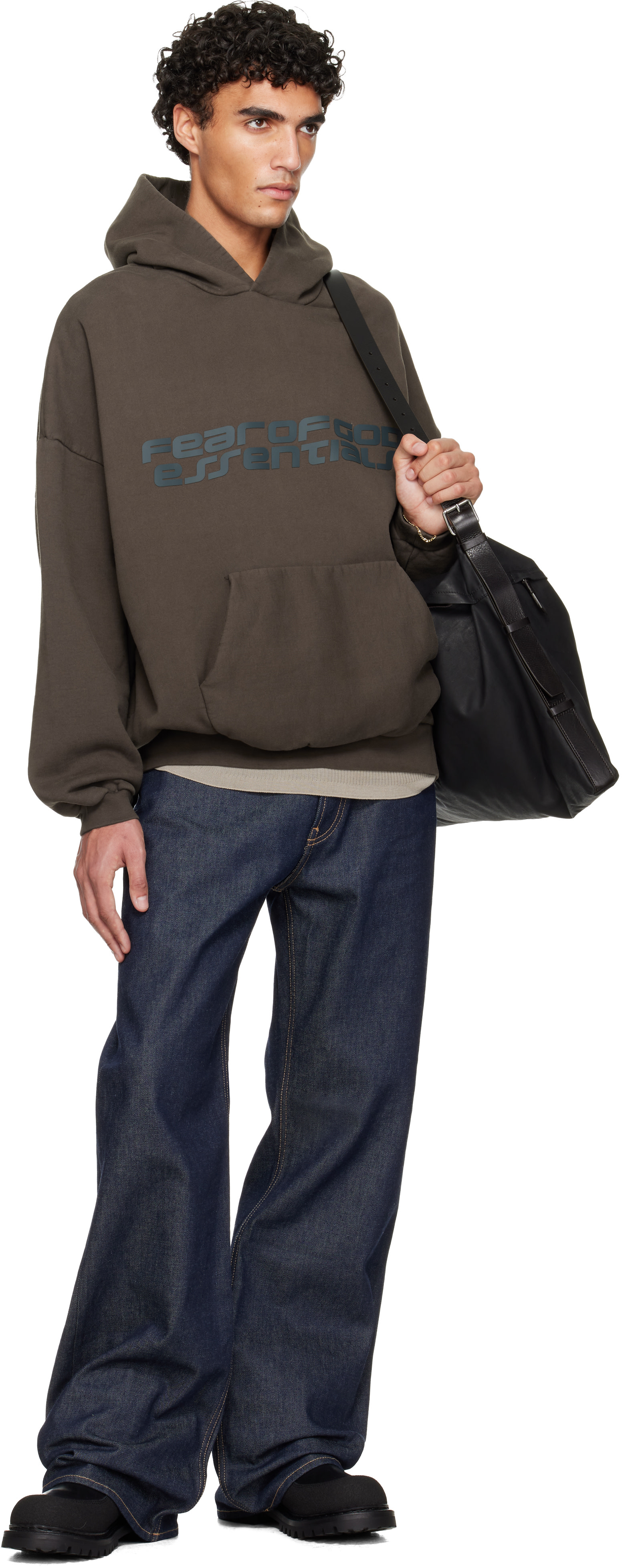 Fear of God ESSENTIALS - Pull à capuche 90s brun en molleton épais - Holiday