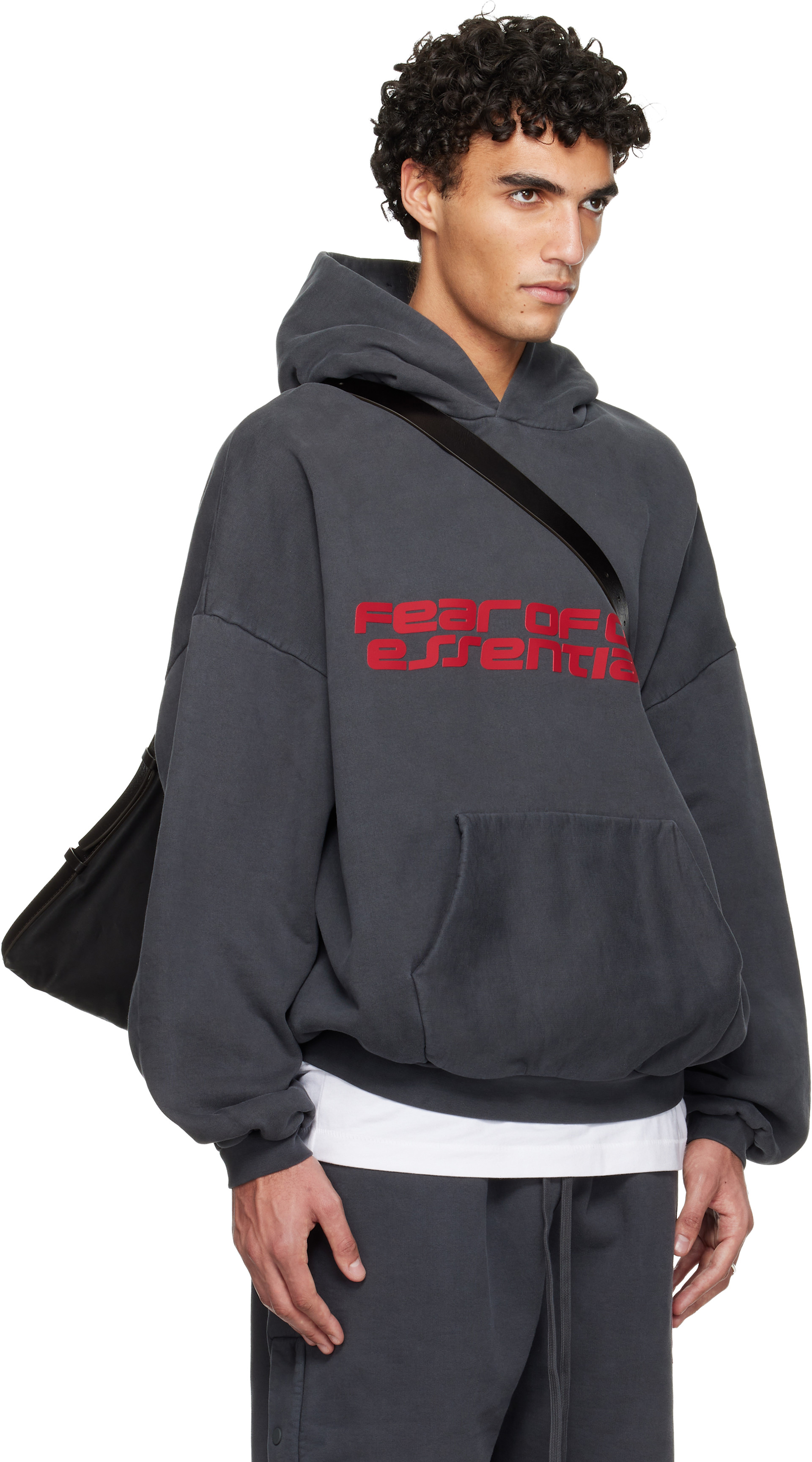 Fear of God ESSENTIALS: Gray Holiday Heavy Fleece 90s Hoodie | SSENSE
